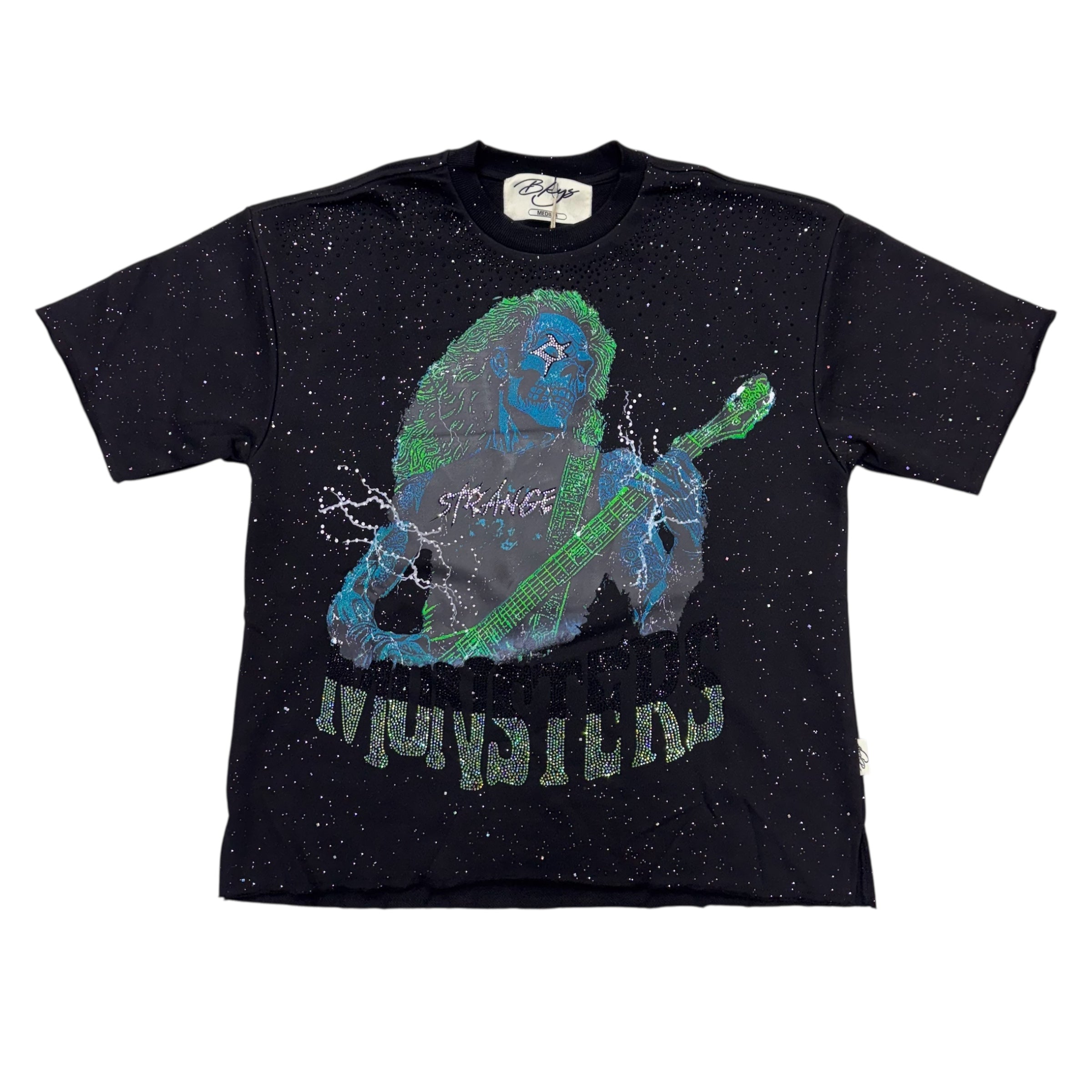 BKYS Rhinestone Munsters Black T-Shirt 1324