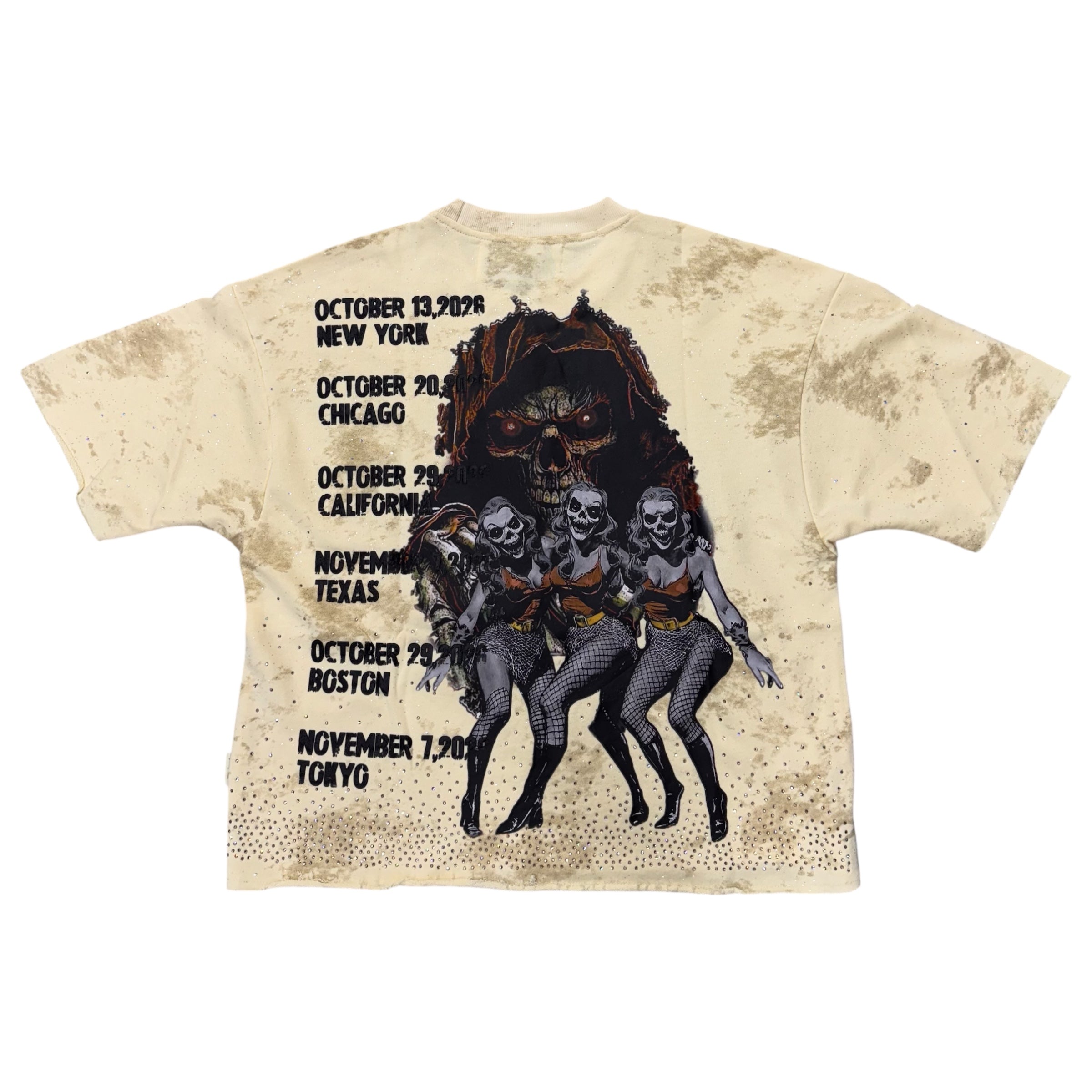 BKYS Rhinestone Hell Fest Off-White T-Shirt 1321