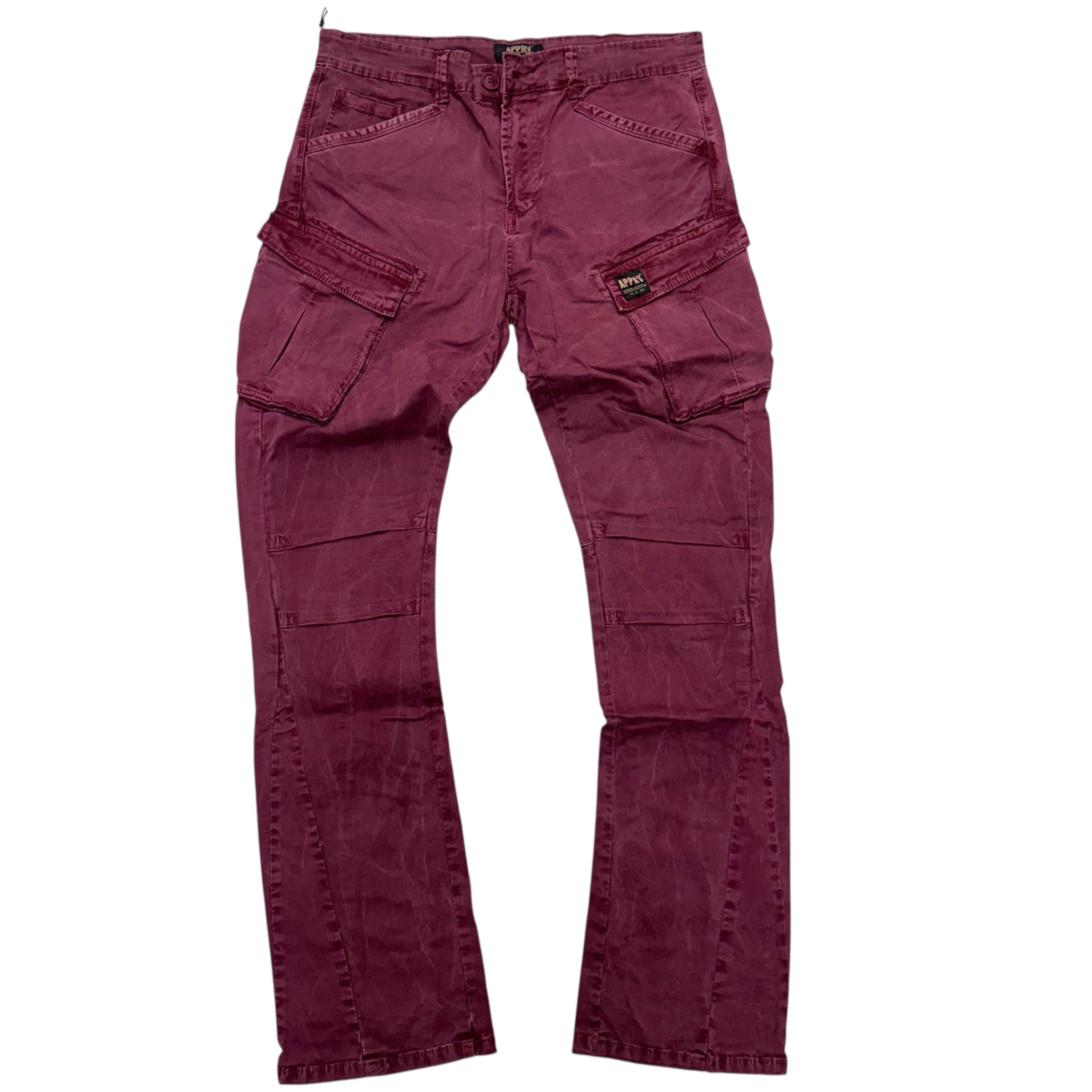 APPRV - Flare Cargo Pants - Burgundy