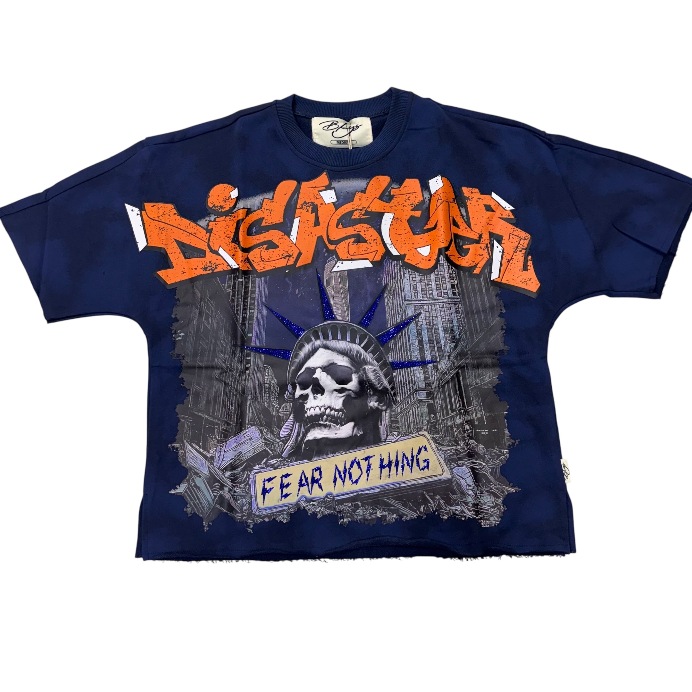 BKYS Rhinestone Disaster Navy T-Shirt 1325