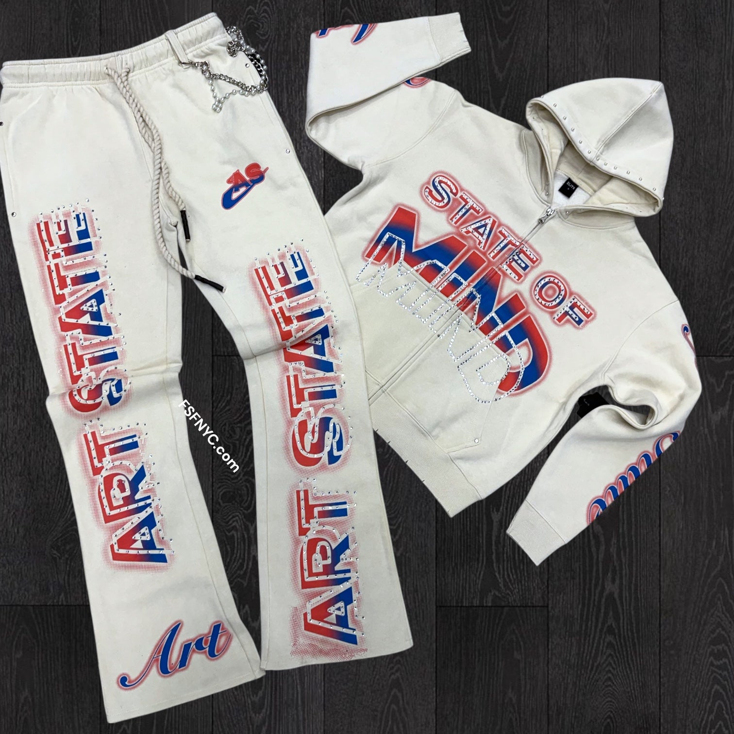 ELITE - State Of mind Flare Sweatsuit - Cream -