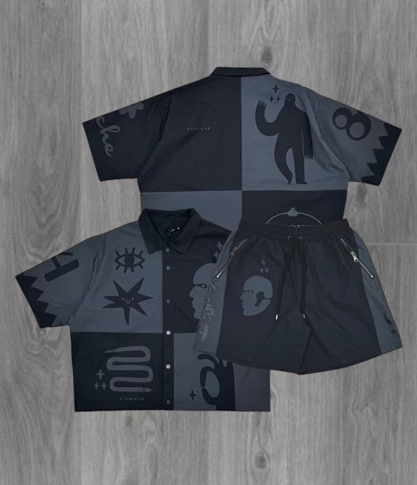VR Tribal Short Set Black VR1515-VR1516