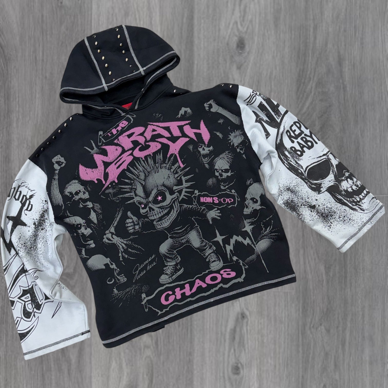 Wrath - Rockstar Crop Hoodie - Black - 161