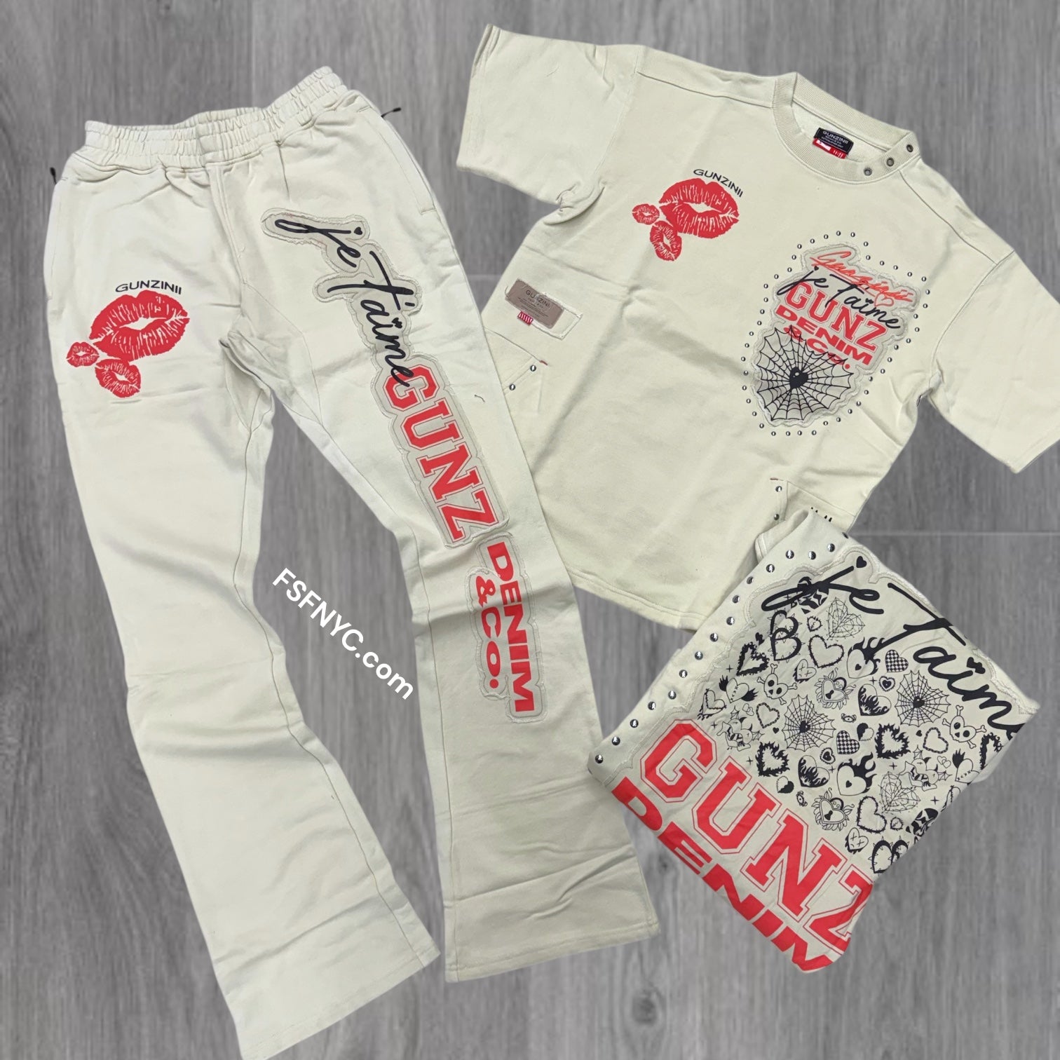 Gunzini - Stacked Pants-T-shirt Set - Sand Orange - Gz673 674