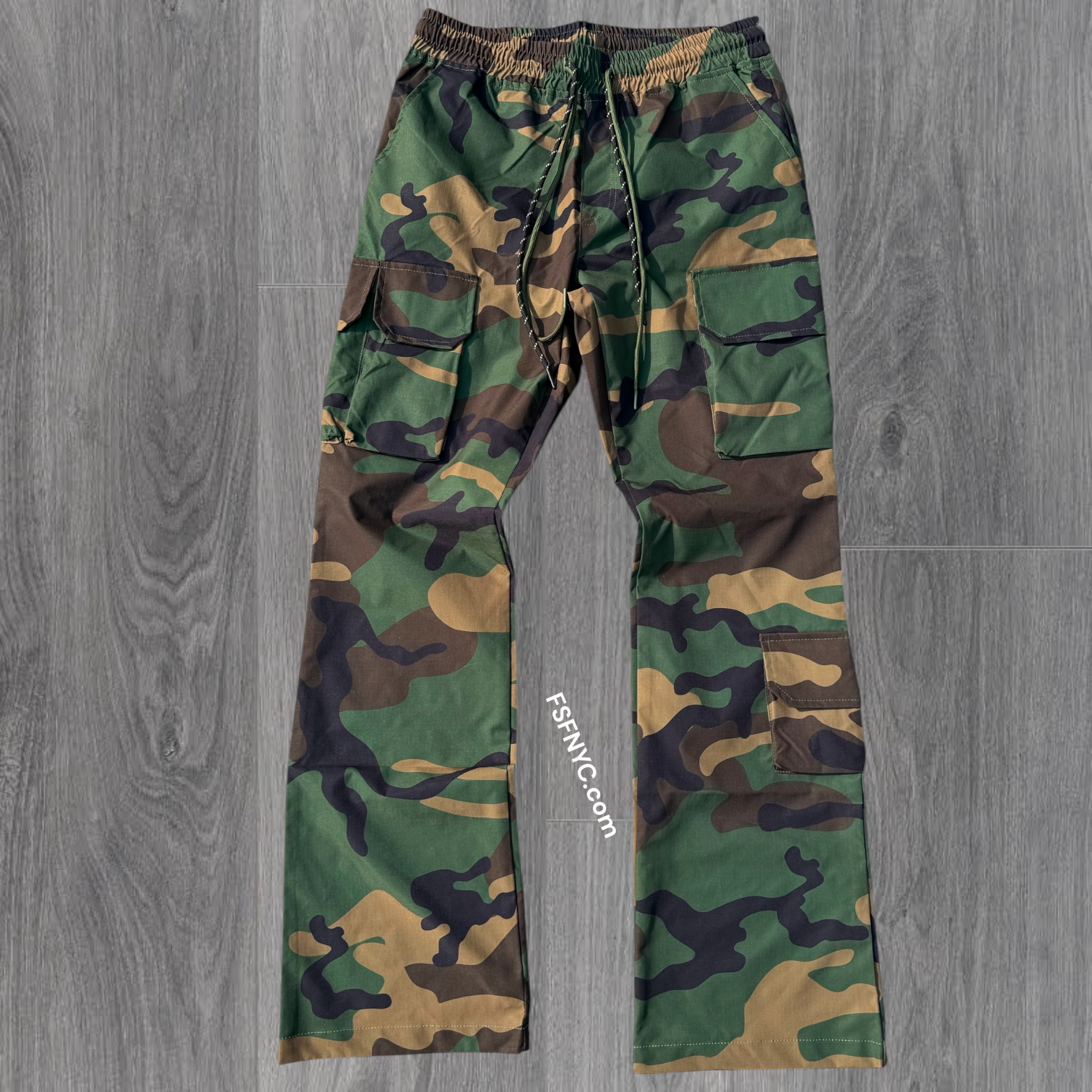 Baruda - Flare Nylon Cargo Pants - Camo - 404FS