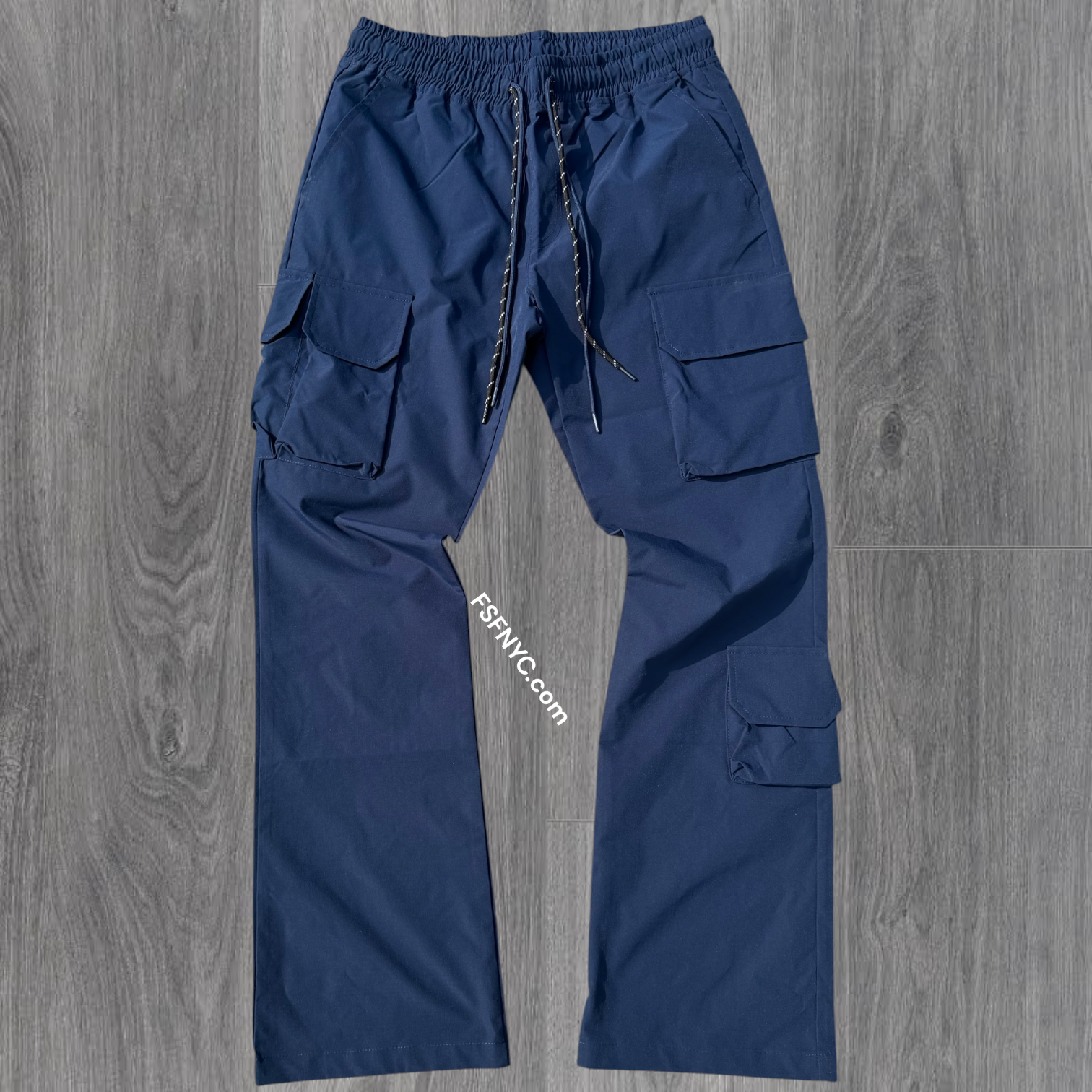 Baruda - Flare Nylon Cargo Pants - Navy - 404FS