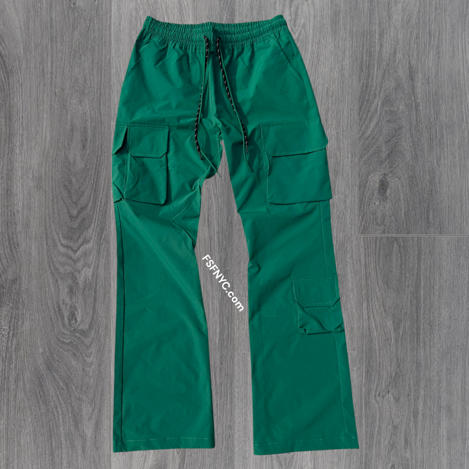 Baruda - Flare Nylon Cargo Pants - H.Green - 404FS
