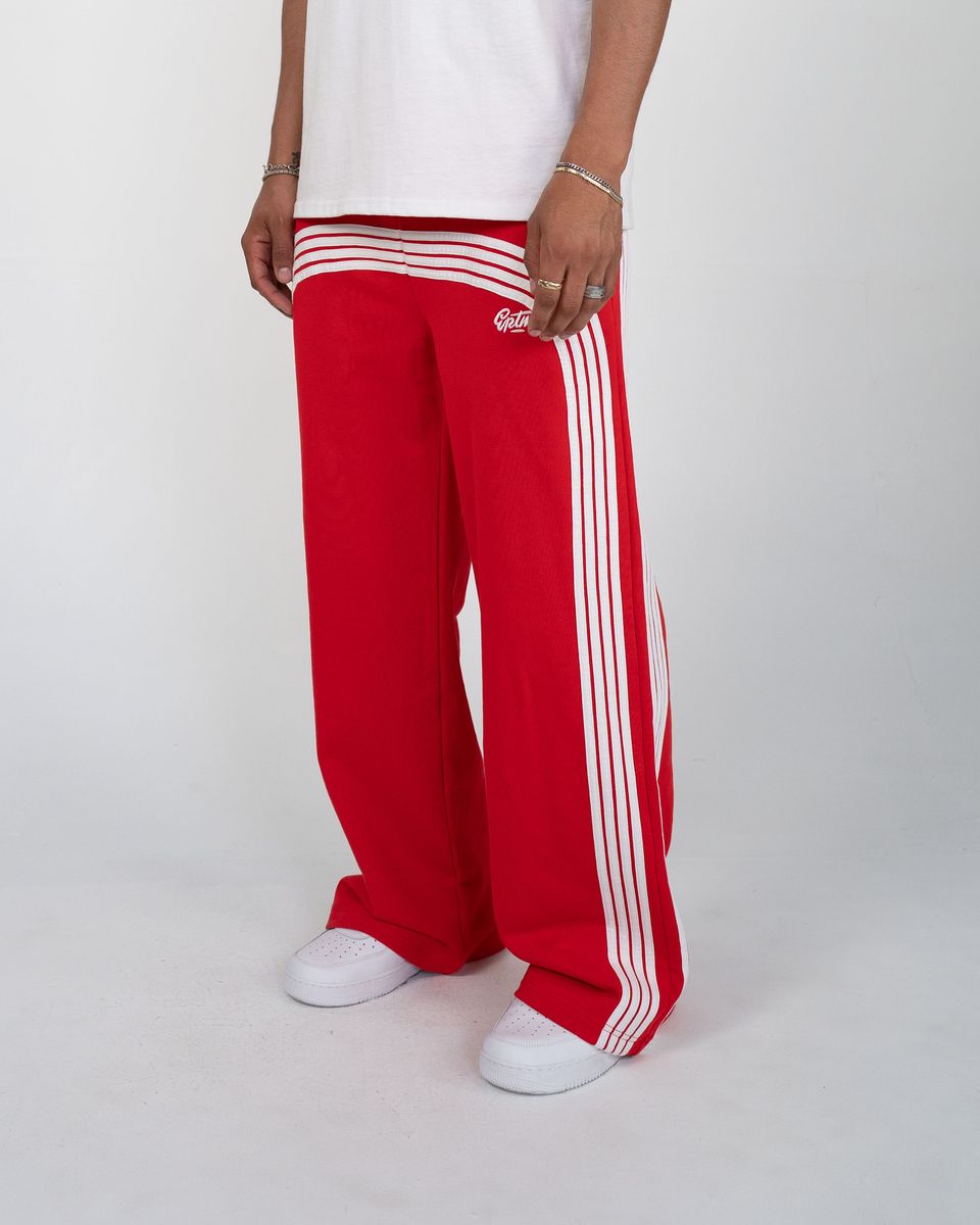 EPTM Stacked Stripes Curve Sweat Pants Red White M