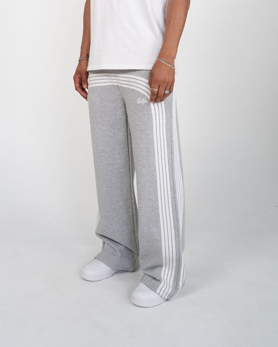 EPTM Stacked Stripes Curve Sweat Pants Grey White