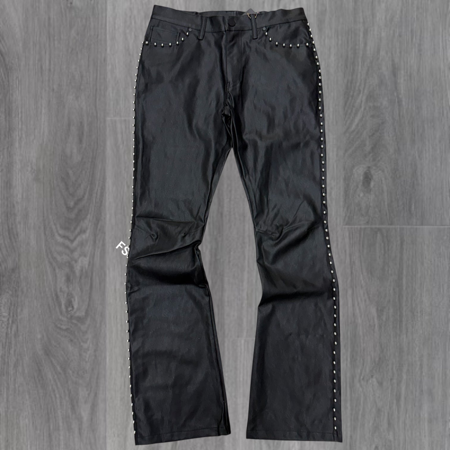 Rise - Leather Black Pants - S488