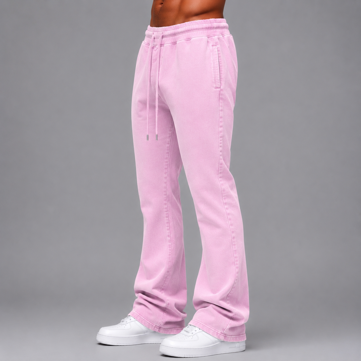 Narr - Mineral Wash Stacked Sweat Pants - Pink - 0713
