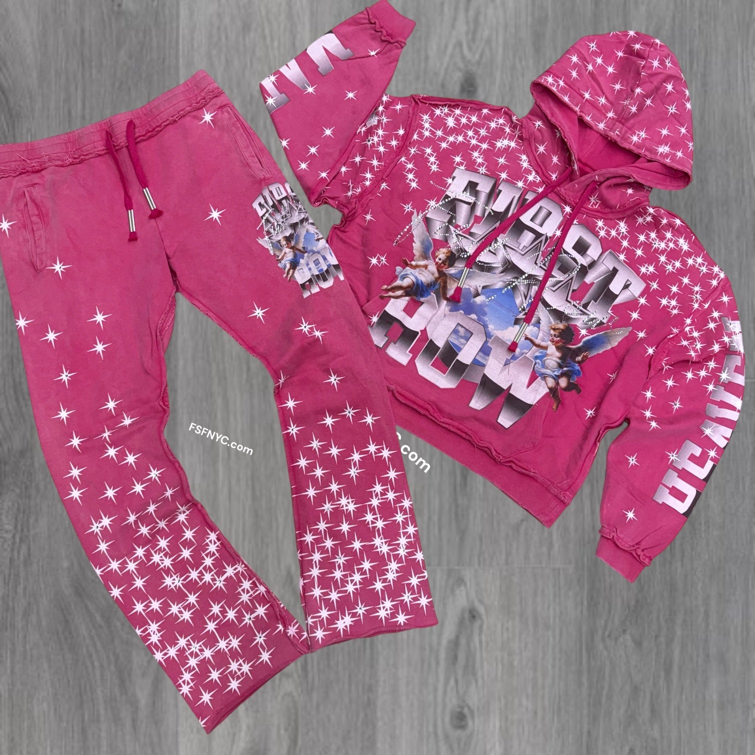 FR - Stacked Heaven Sweat Suit - Fuchsia