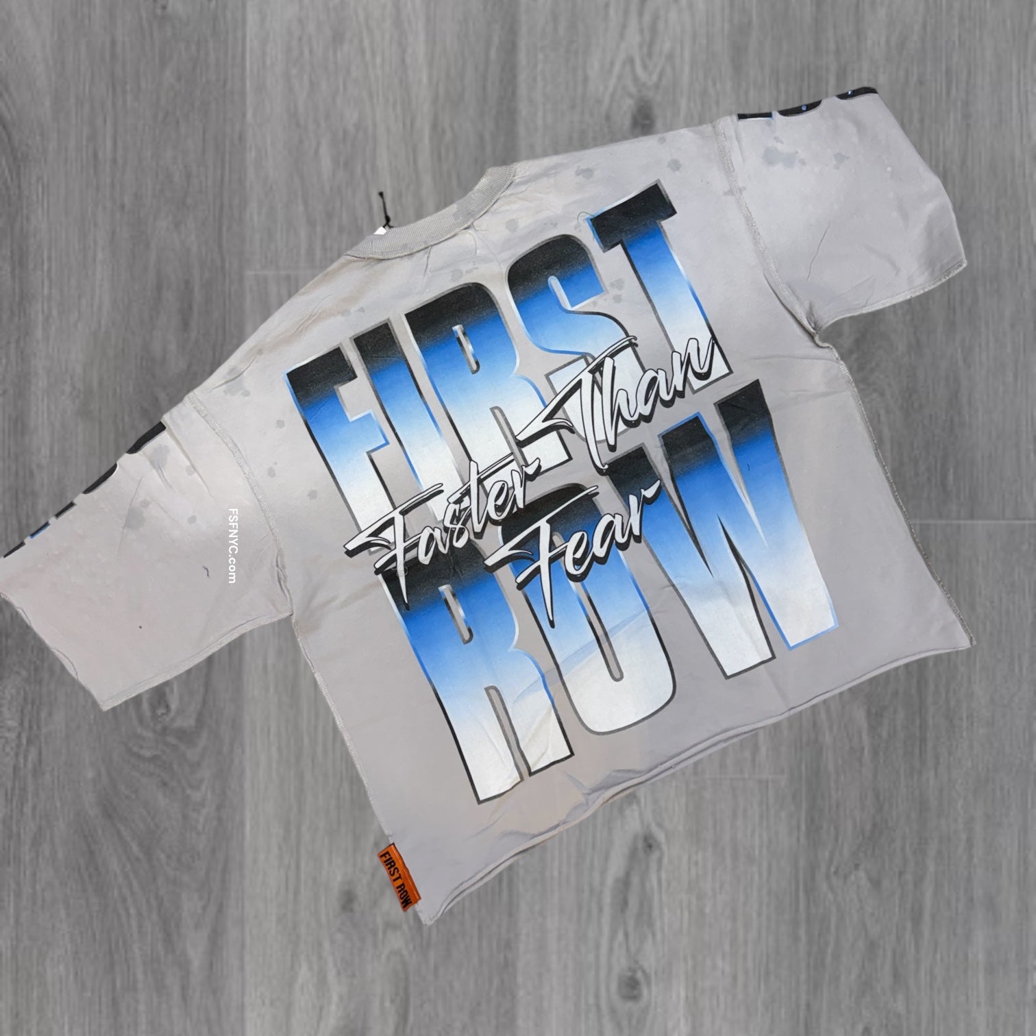 FR - Fast or Fear Oversized Crop T-shirt - Grey - 1047