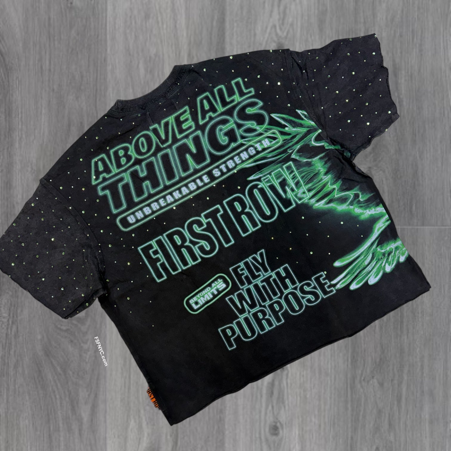 FR - Flight Oversized Crop T-shirt - Black - 3049