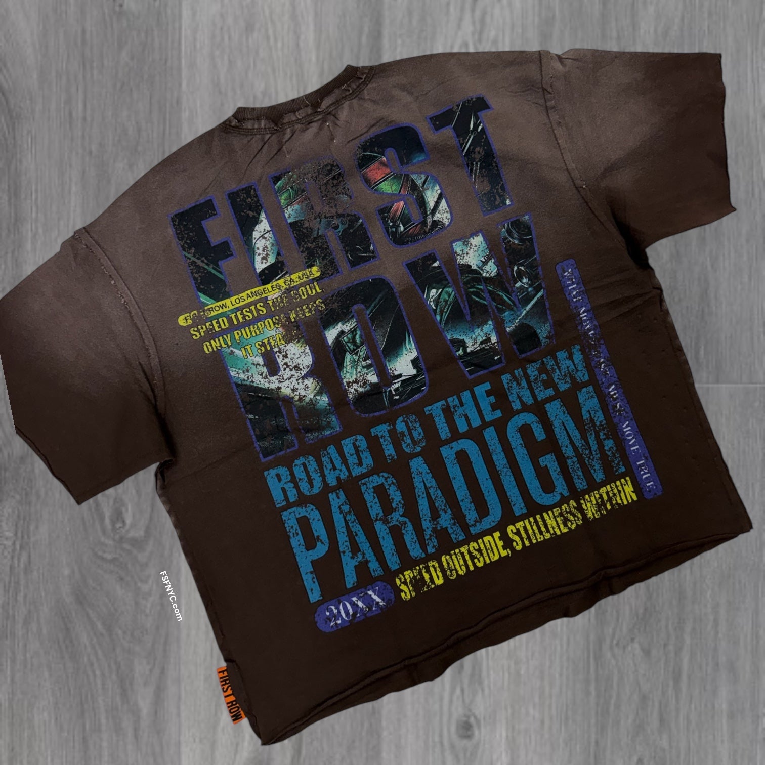 FR - Steady Oversized Crop T-shirt - Brown -3056