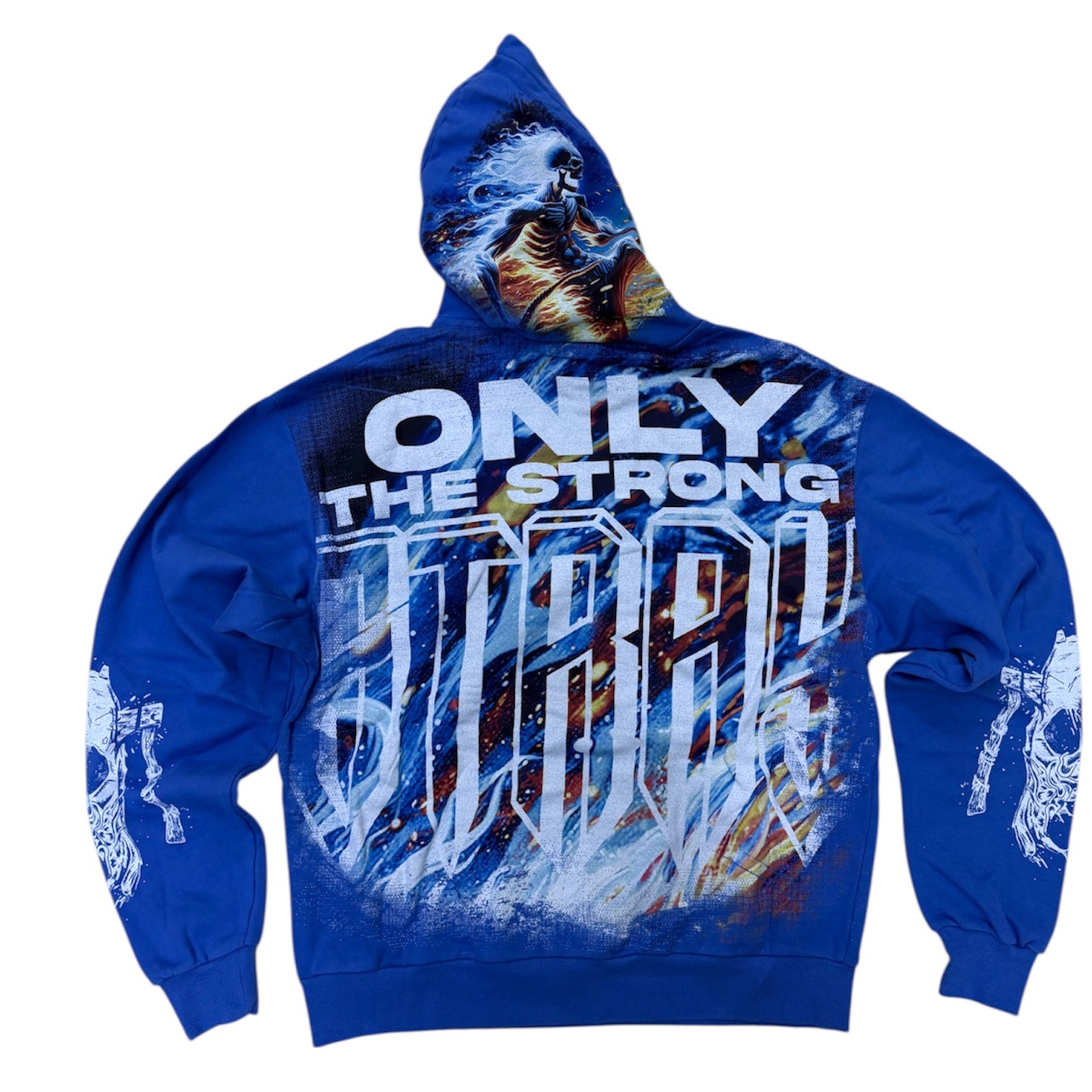 Stray - Rhinestone Pullover  Hoodie - Royal - 1519