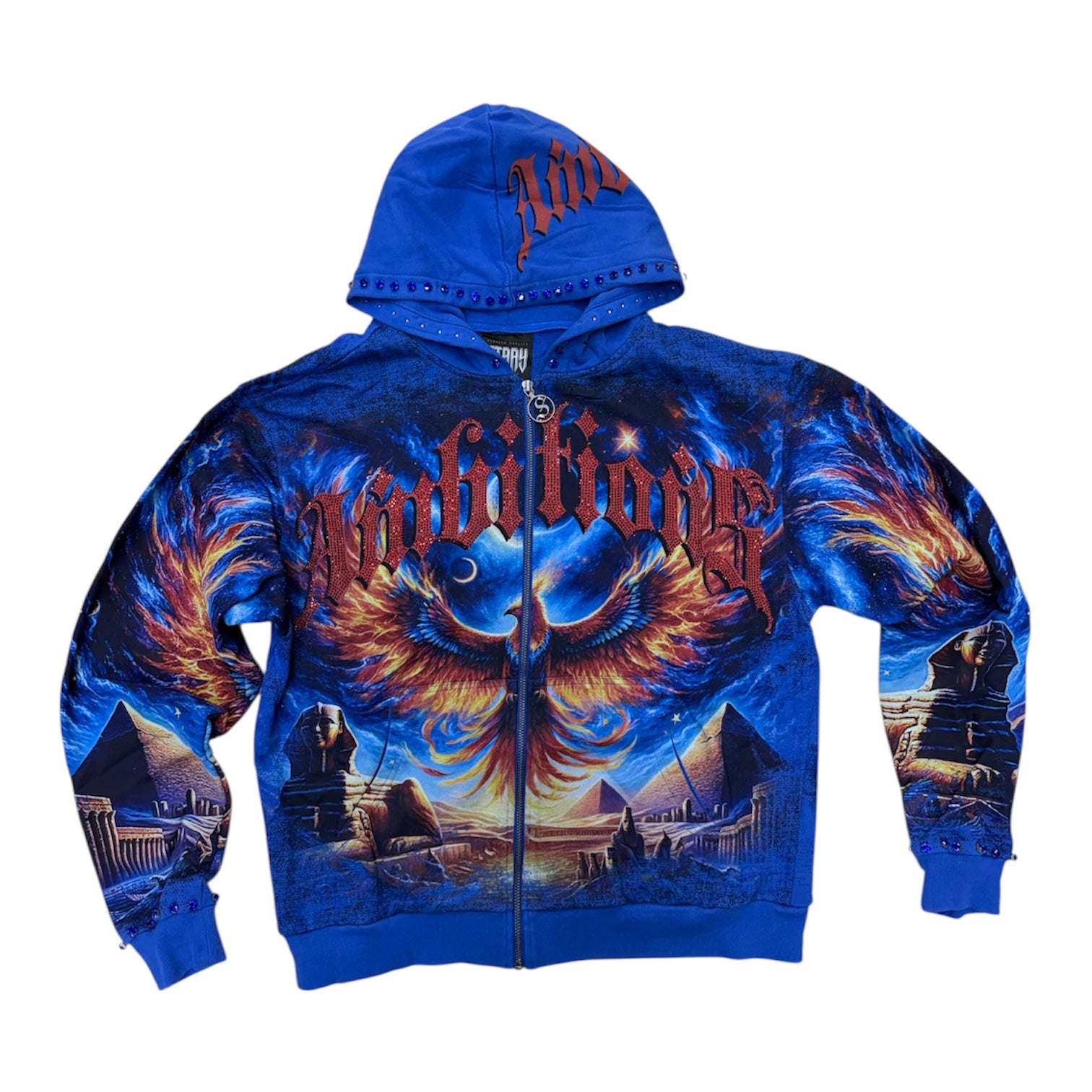 Stray - Fly Zip up Crystal Hoodie - Royal - 1513