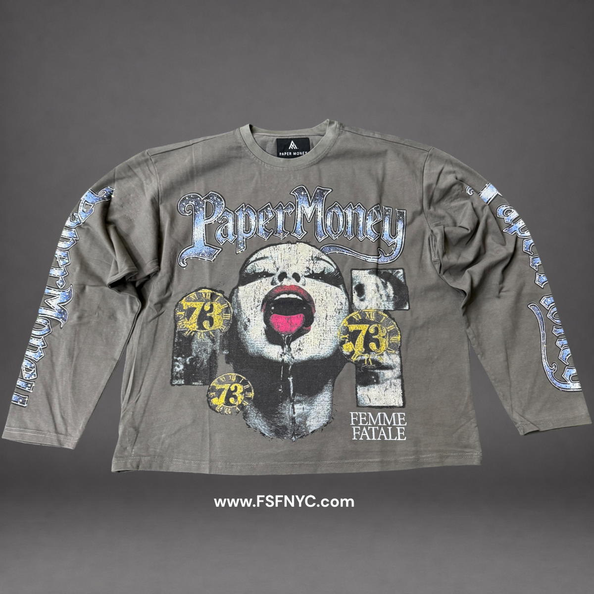 Paper Money - Fatale Long Sleeve- Grey