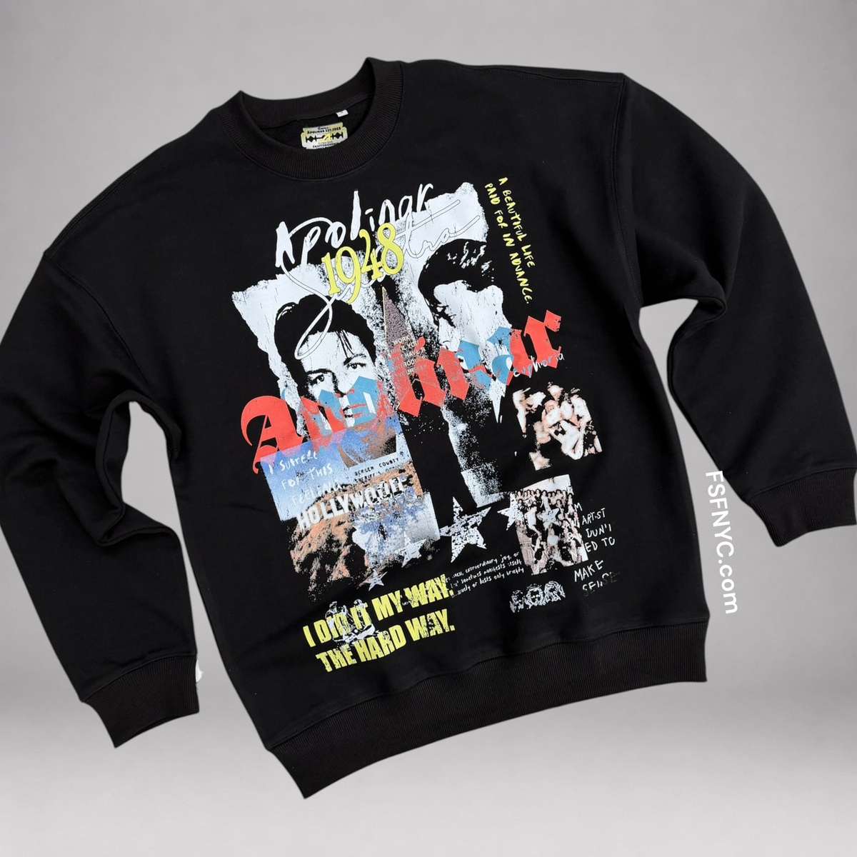Apolinar - My Way Crew Sweatshirt - Black 1948