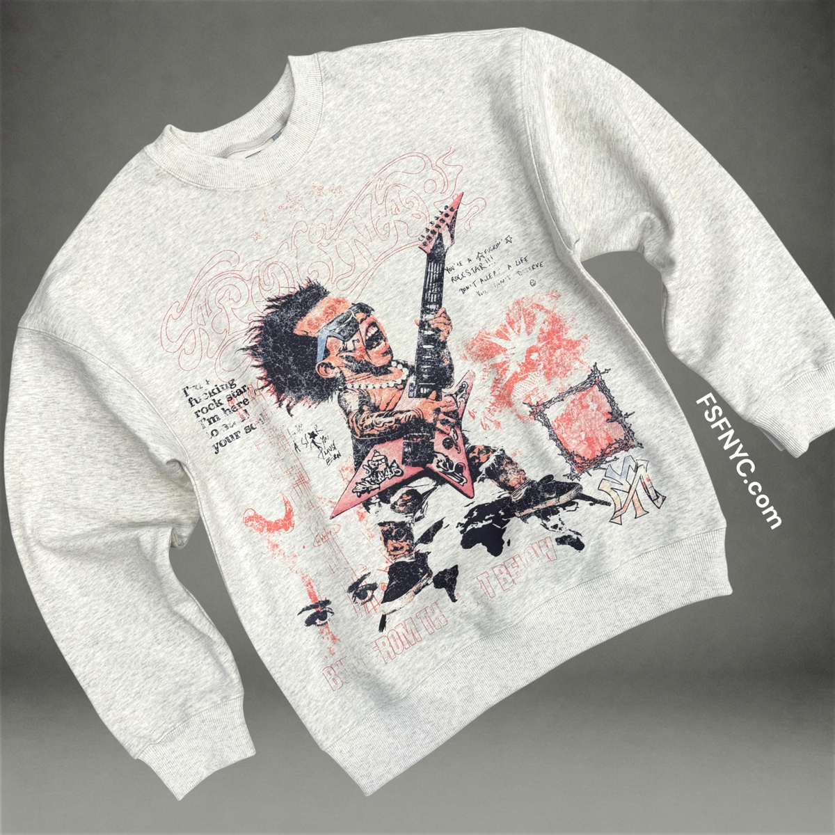 Apolinar - Night Life Crew Sweatshirt - Oatmeal H.Grey - 1947