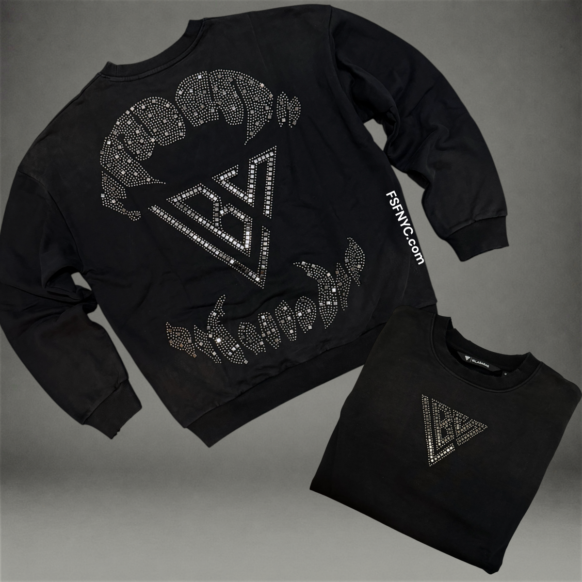 Valabasas - Grizzley Crew Sweatshirt - Vintage Fade Black - 1010