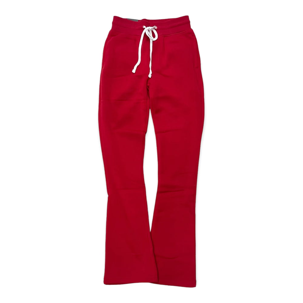 Rebel Stacked Flare Fleece pants  Red 475
