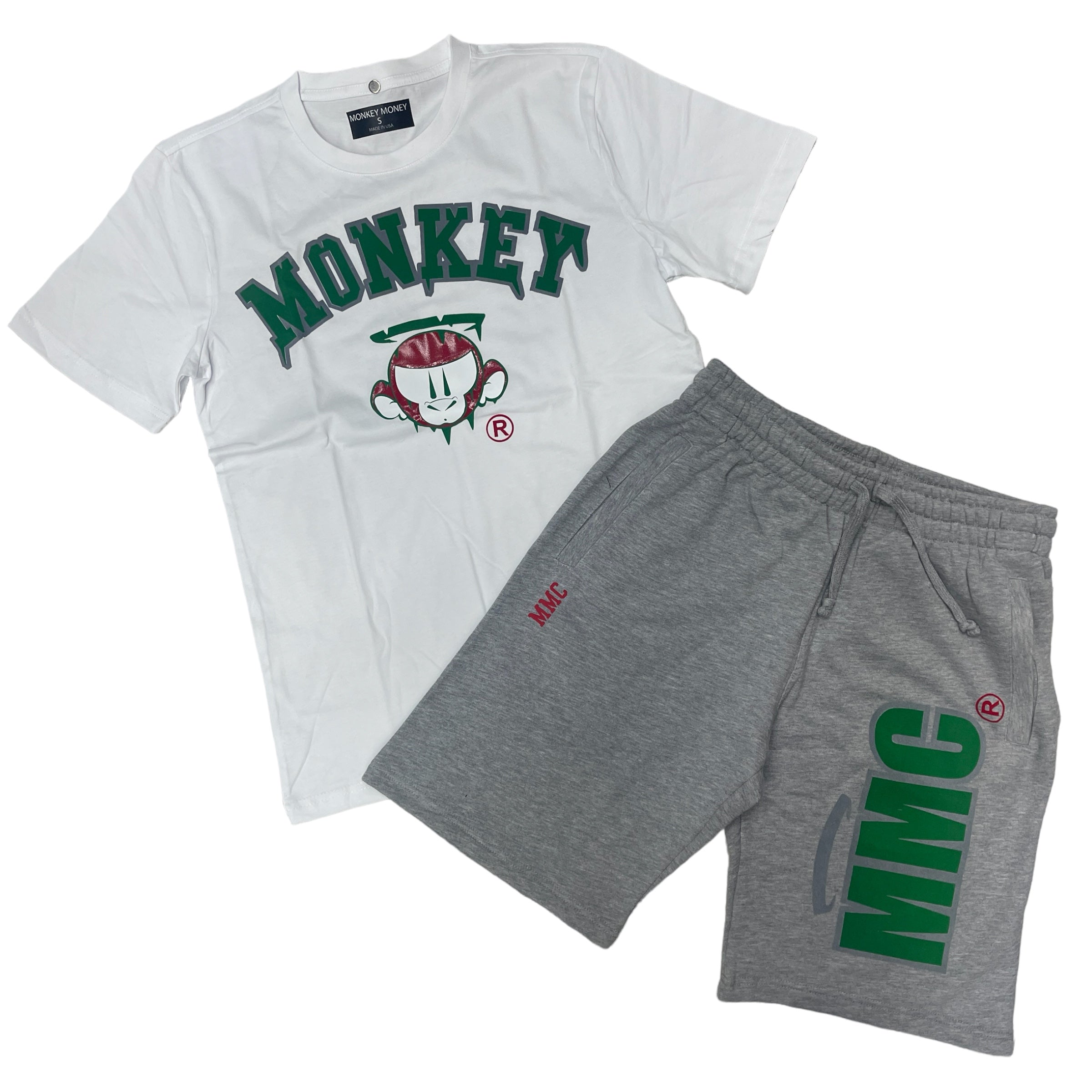 Monkey Money “Classic” Short Set Black White Geen ss