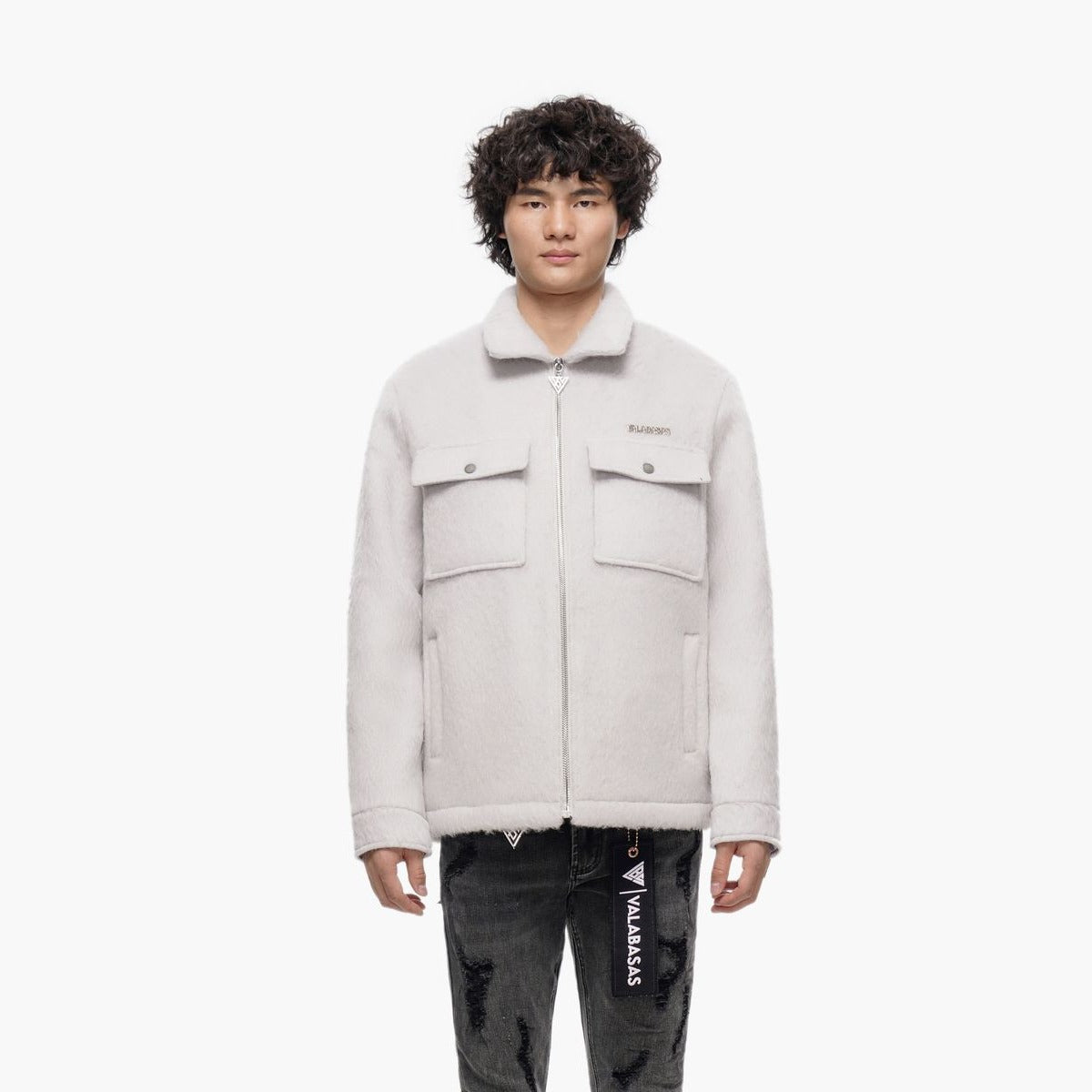 Valabasas - Offset Mohair Jacket - Grey - 1057