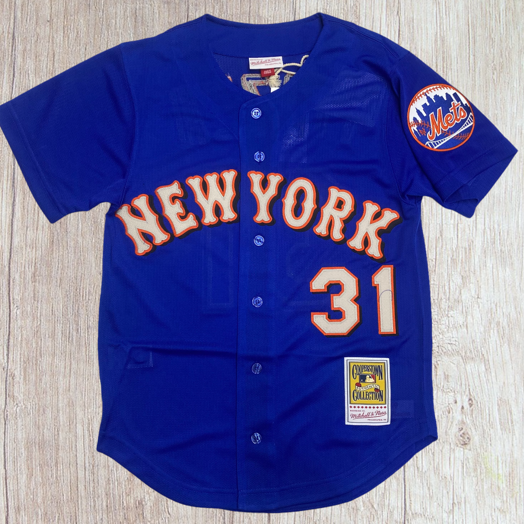 New York Mets Mitchell and Ness Batting Practice Pullover Cooperstown Jersey