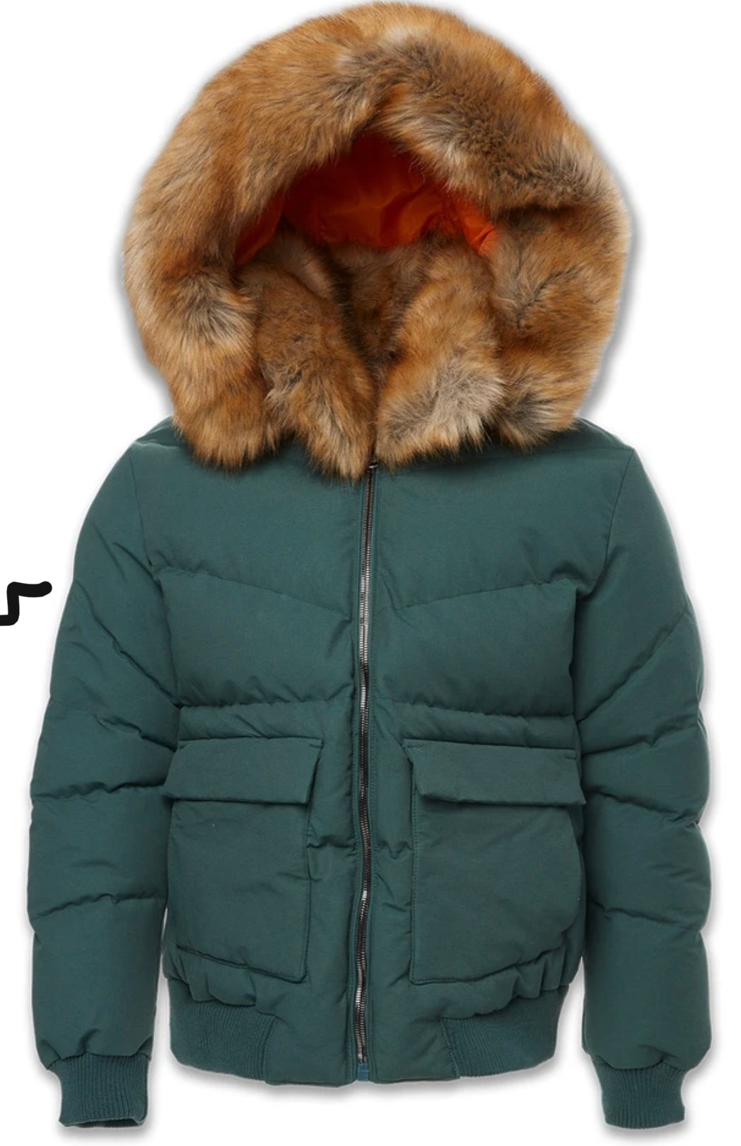 Jordan Craig Hollis Canvas Puffer jacket w fur hood  Green 91541m