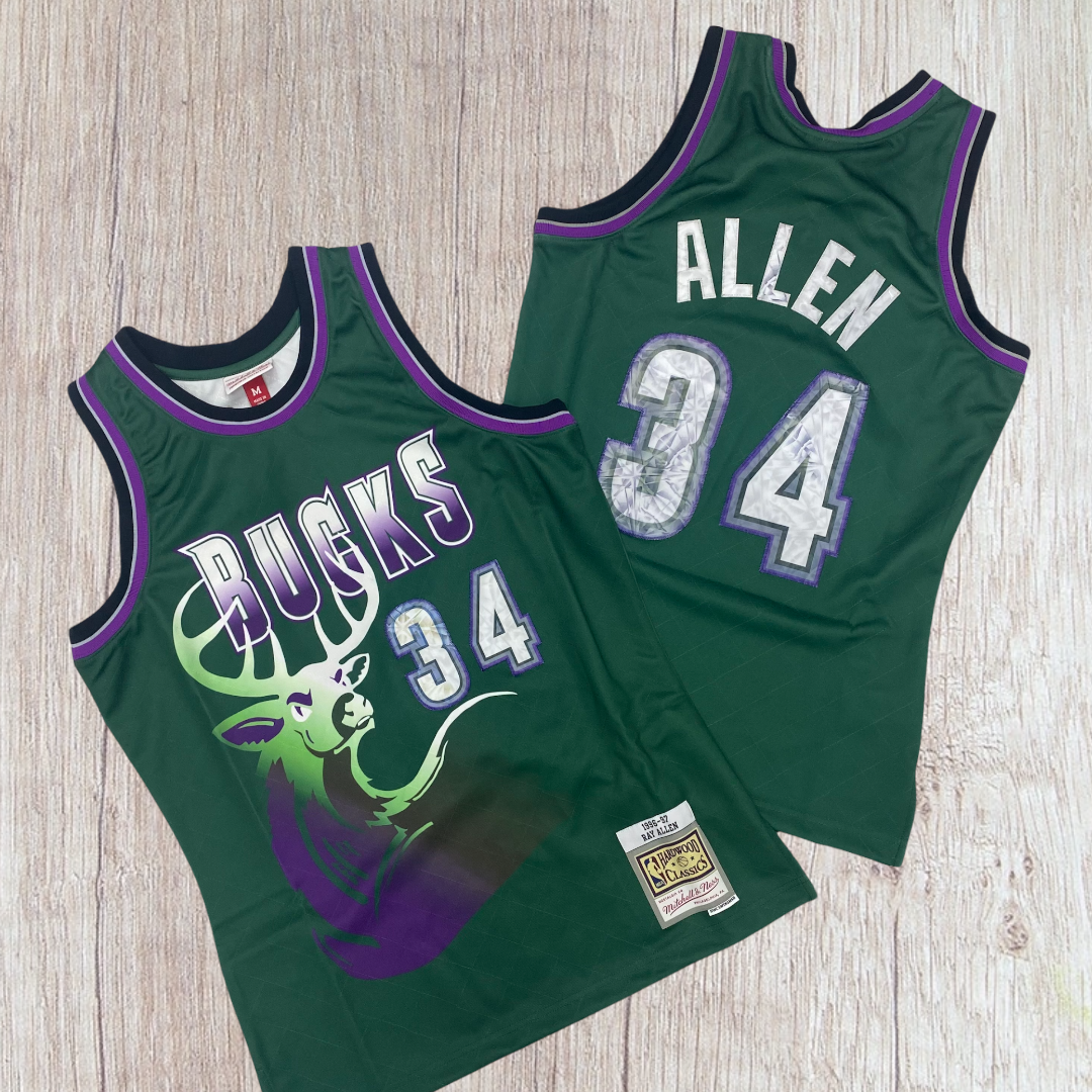 Mitchell&Ness Hologram 75h Anniversary Jersey Bucks Ray Allen zi
