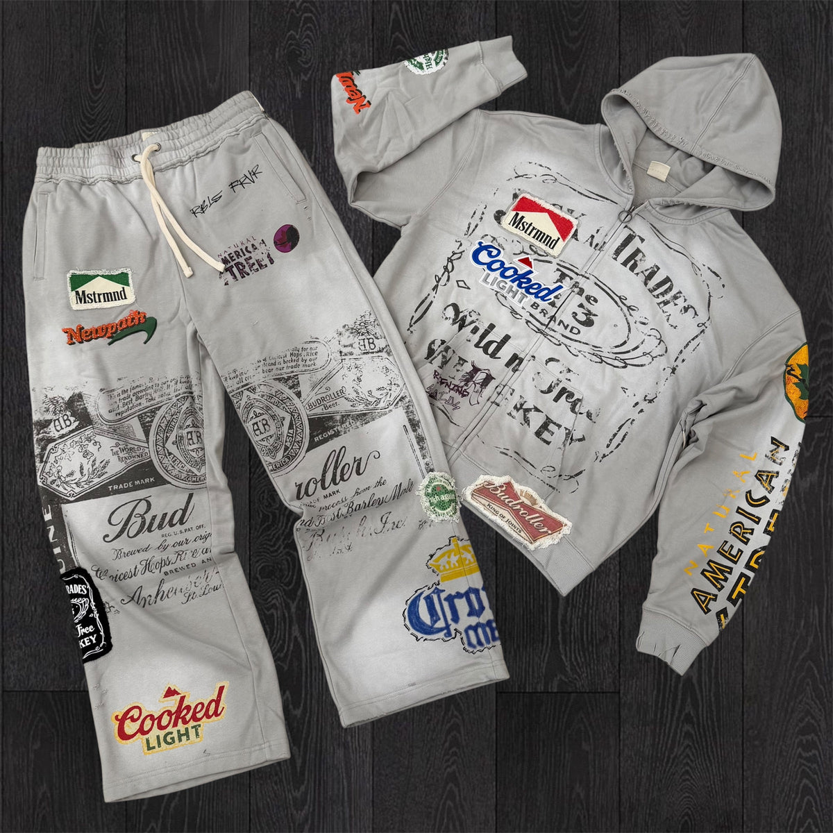 R - FT Denim Sweat suit - Grey - 443 343