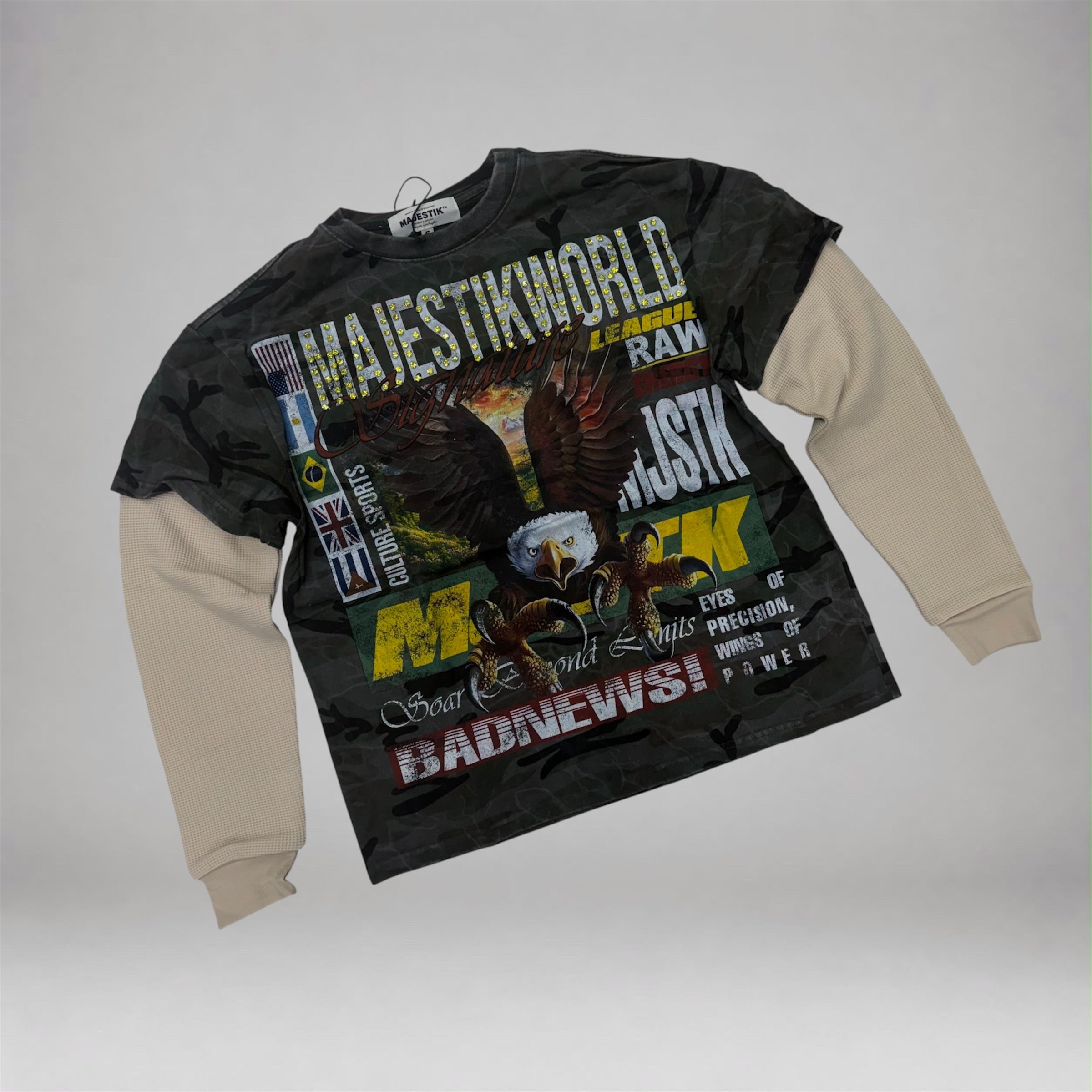 MJSTK - Worldwide Eagle Long Sleeve - Wood Camo 2631