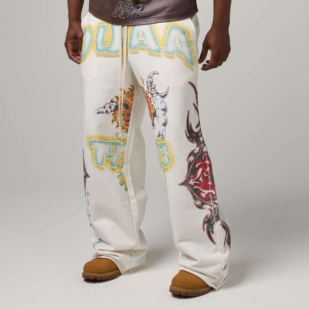 DUAA - Flare Fit Sunkiss sweat Pants - White