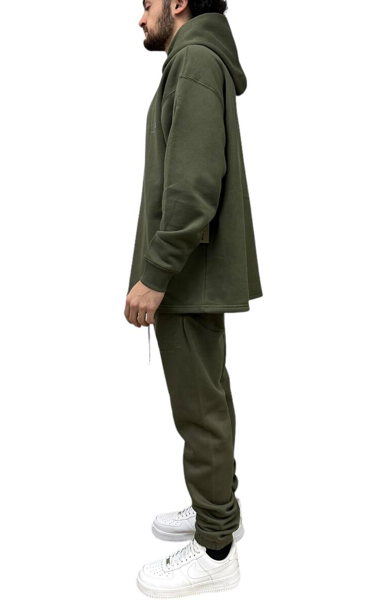 Oversize Hood w Jogger Sweats Olive 713