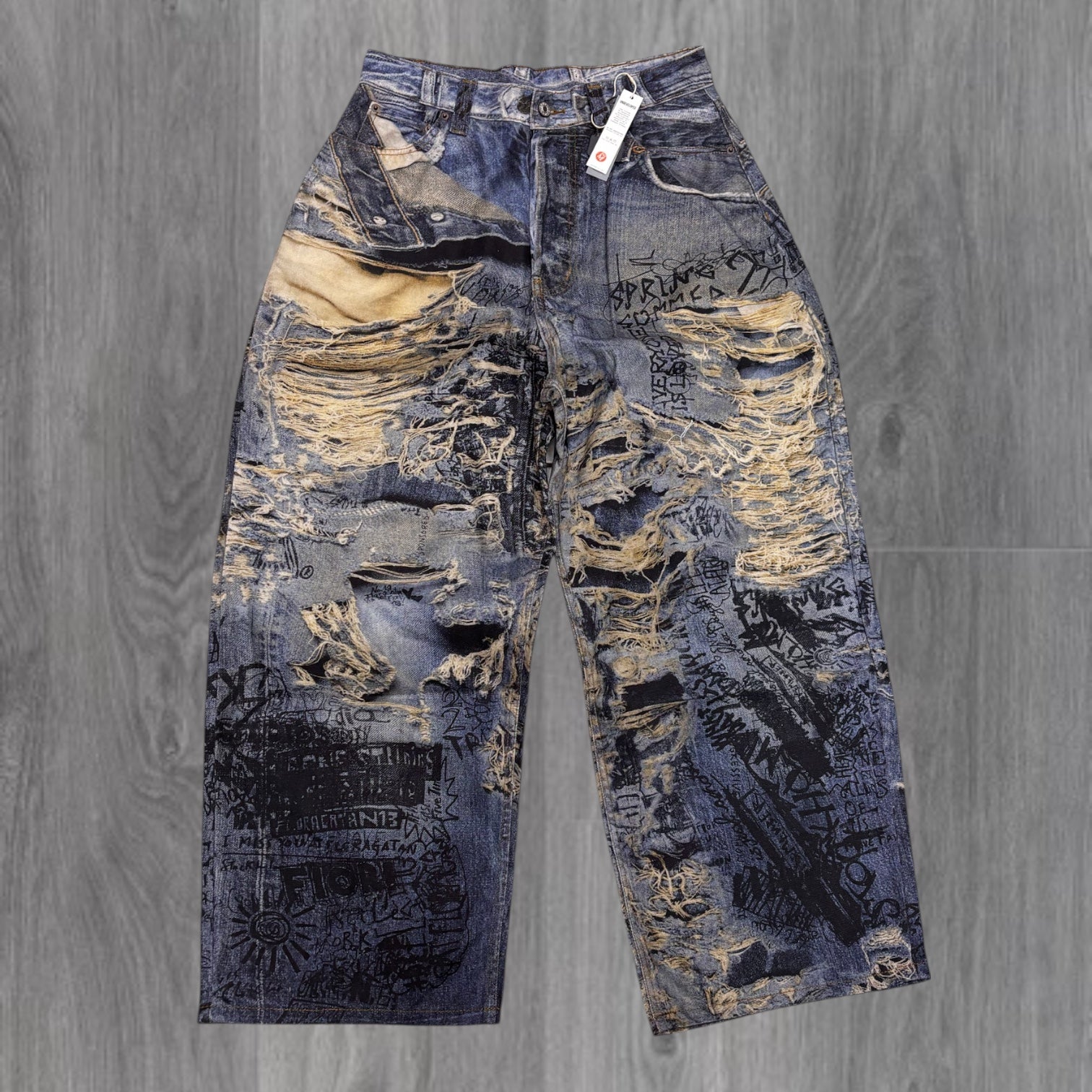 UNDEVELOPED - Distress Graffiti Denim - BLUWSH