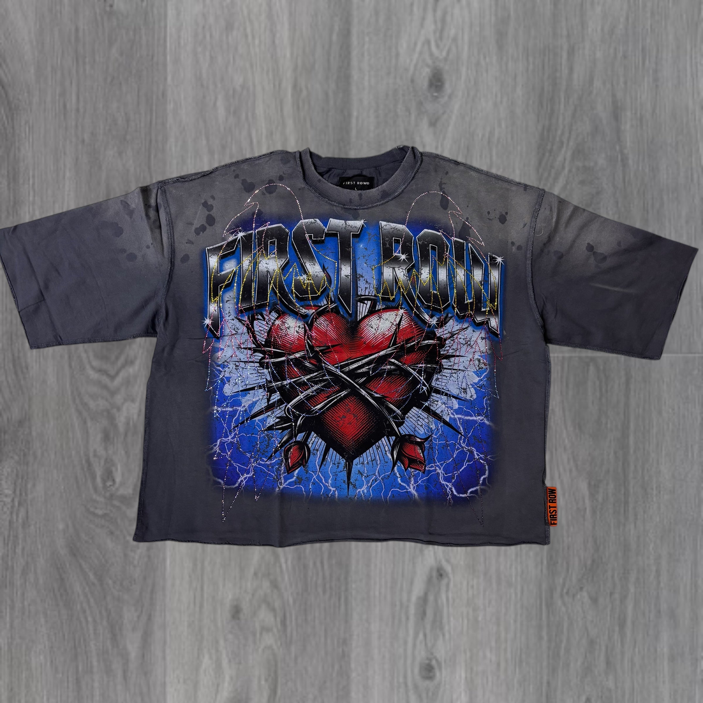 FR - “HEART” TEE - DKGRY - 1027