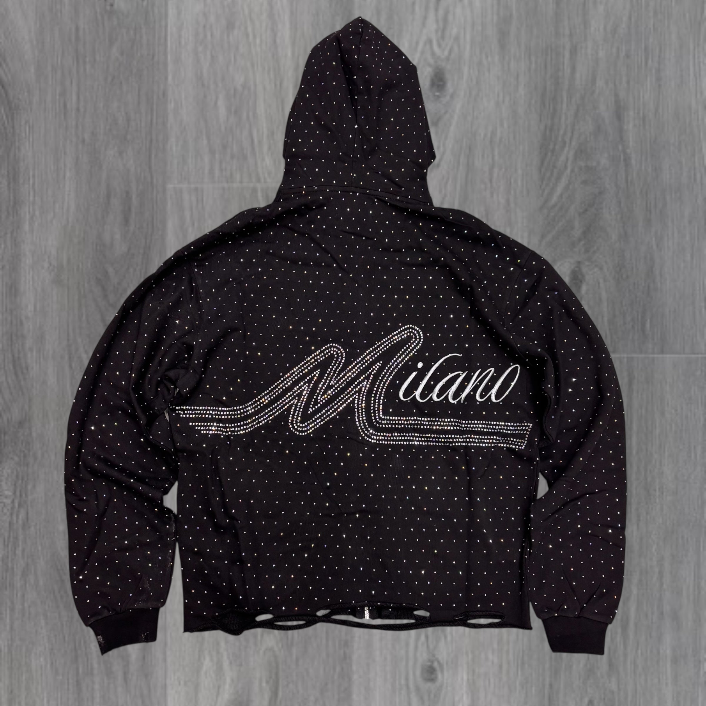 MILANO - GALAXY Rhinestone Sweatsuit - BLK WASH - 002