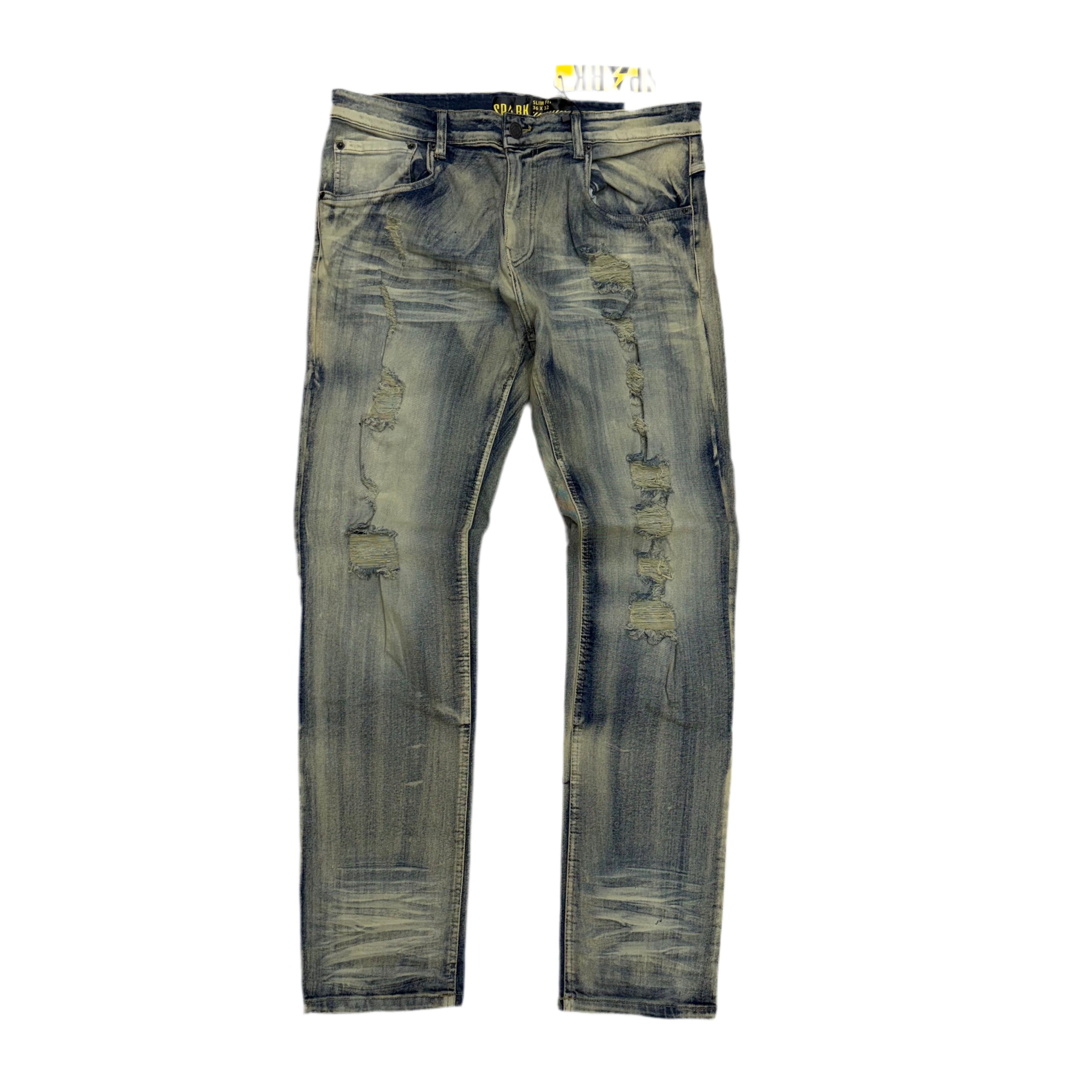 SP - Distress Skinny Denim - Jet - D. indigo - 4405