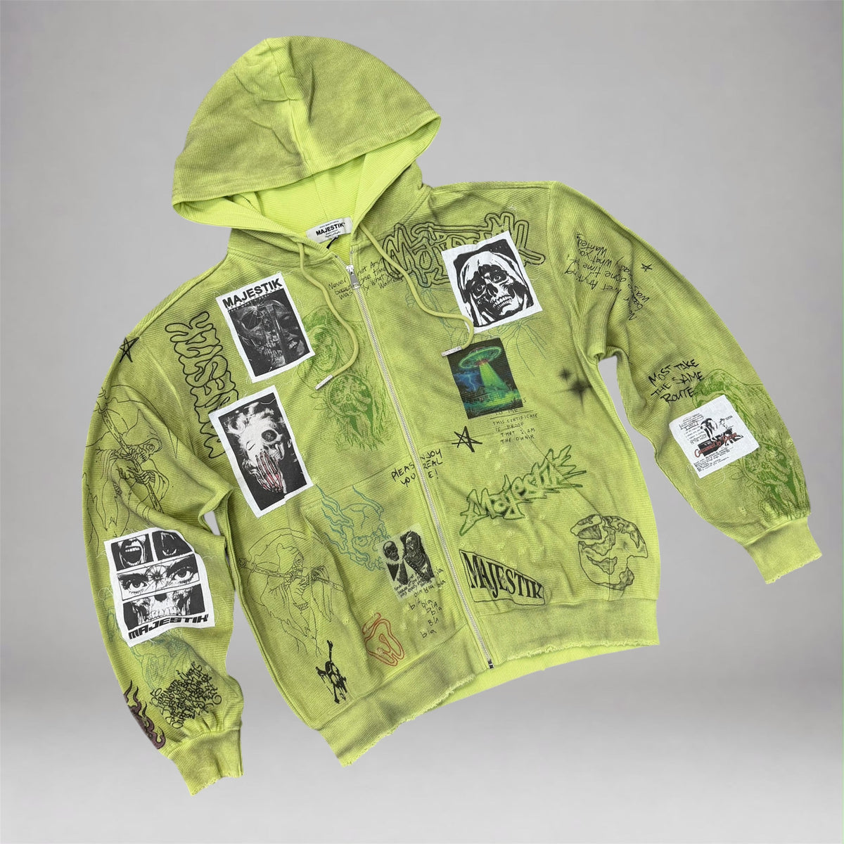 MJSTK - Heavy weight Thermal Hoodie - Green - 26807