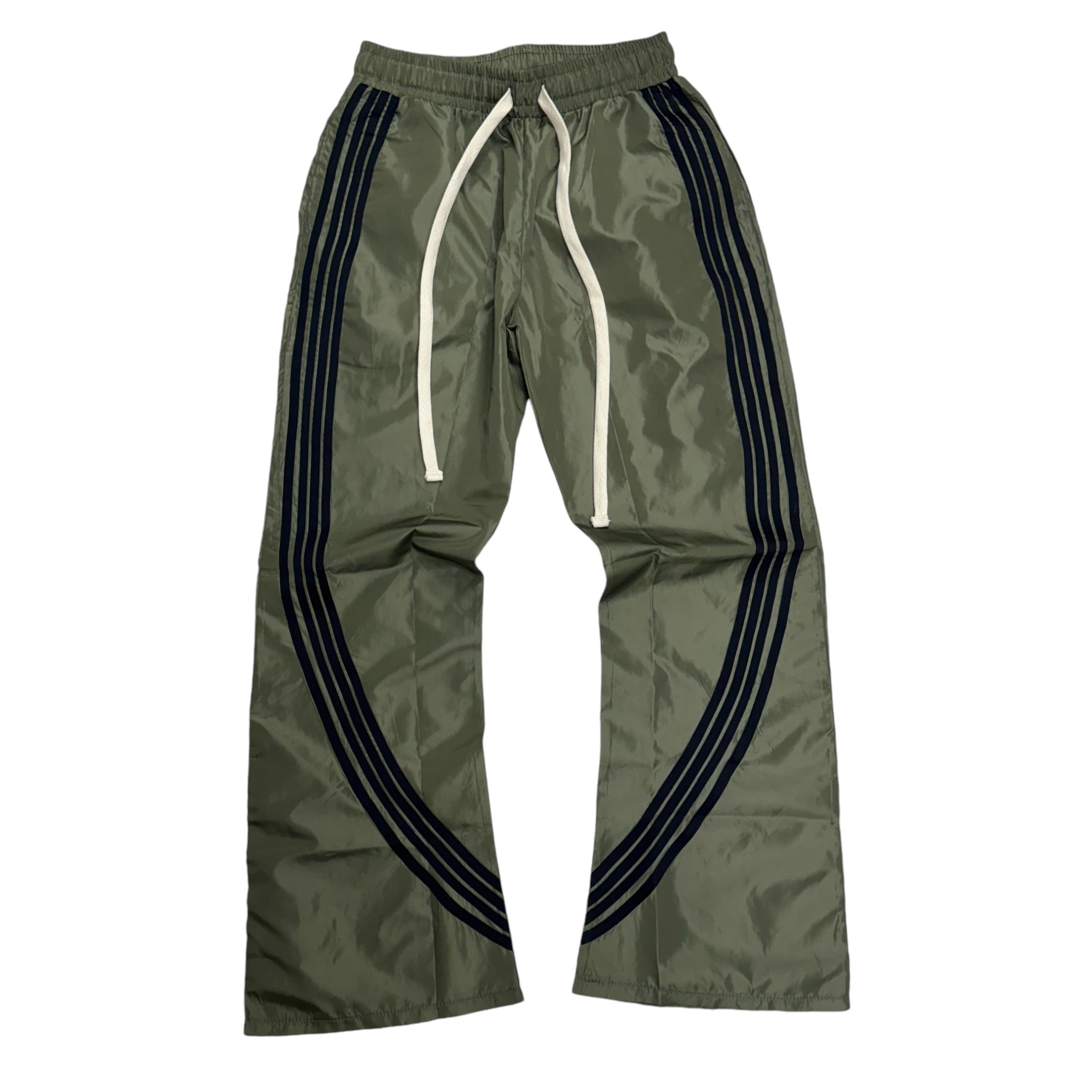 Narr stacked Nylon Pants Olive Black