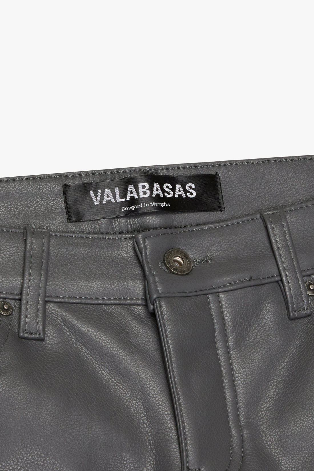 Valabasas JEDI stacked/Skinny pu Leather Pants charcoal 1004