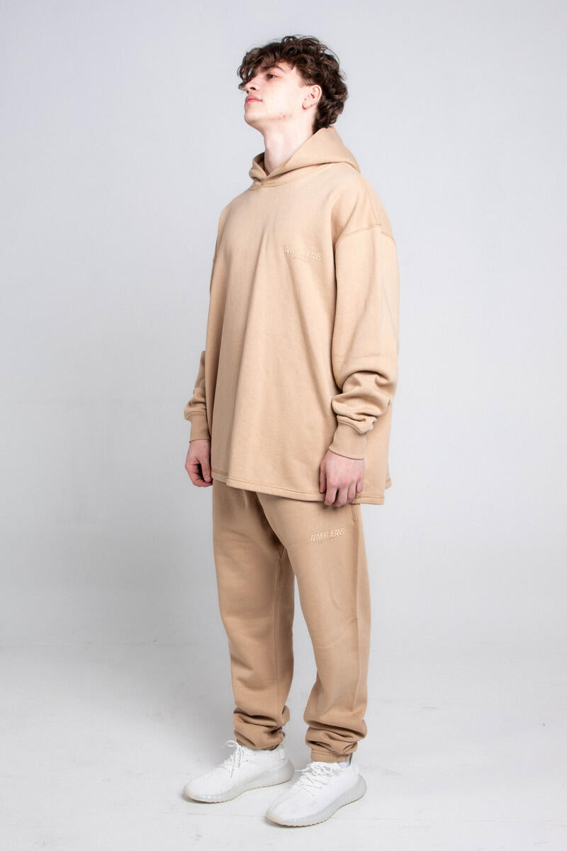 Oversize Hood w Jogger Sweats Set Sesame 713