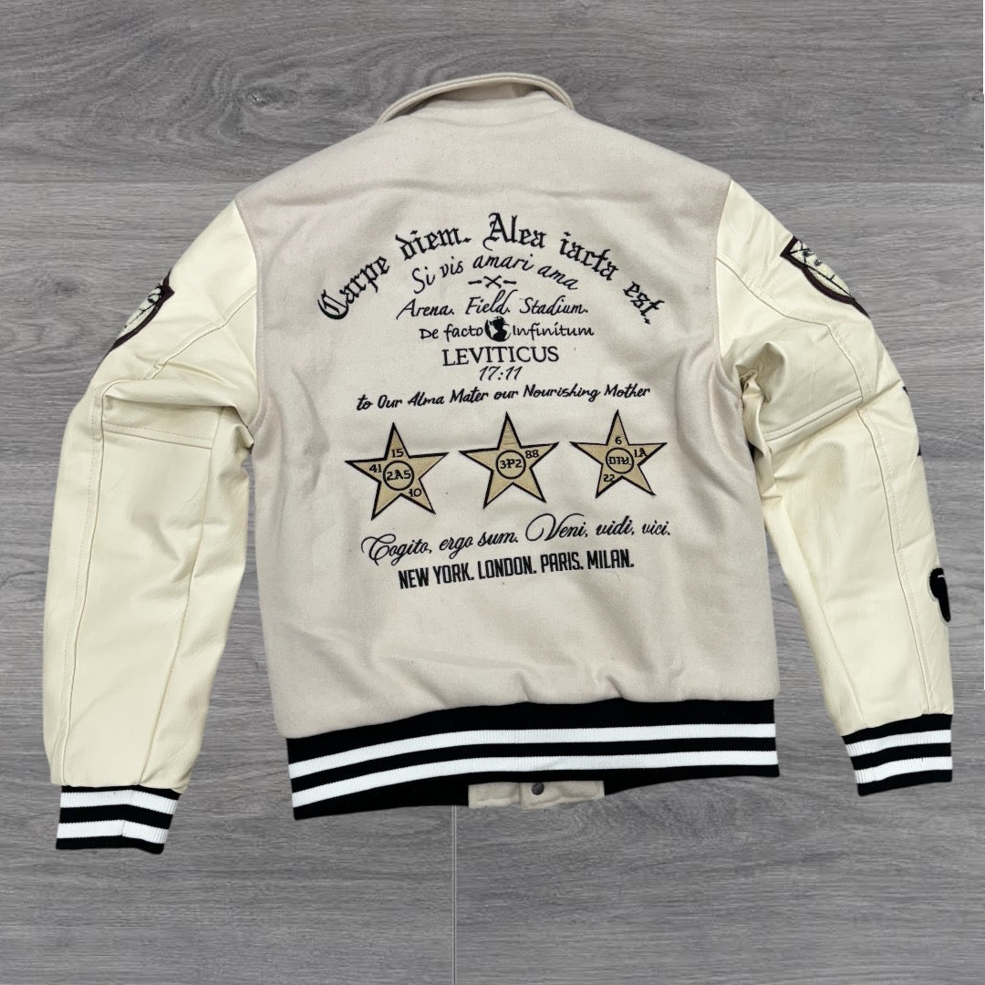 JC Varsity Jacket Burnt Bone 91648