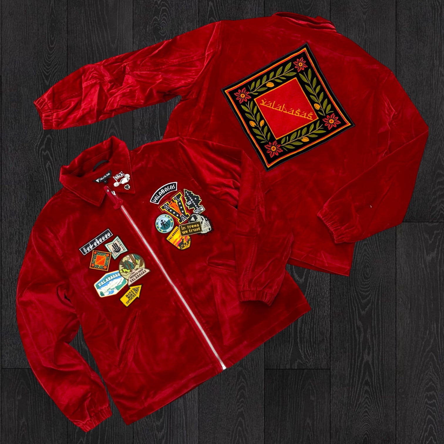 Valabasas - Velvet OverLand Jacket - Red - 1068