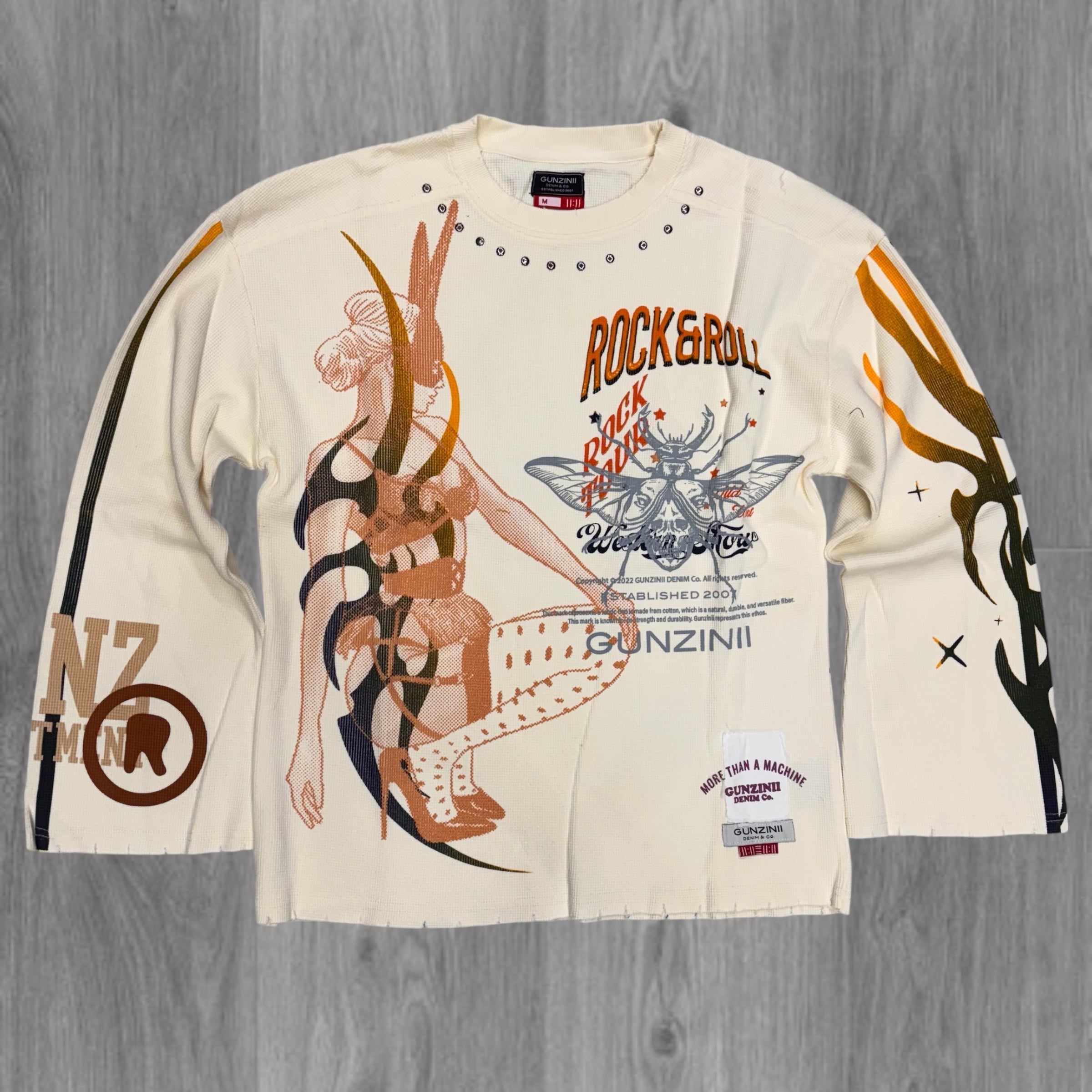 Gunzinii - Thermal ROCK TOUR Crew Neck - Off White - GZ846