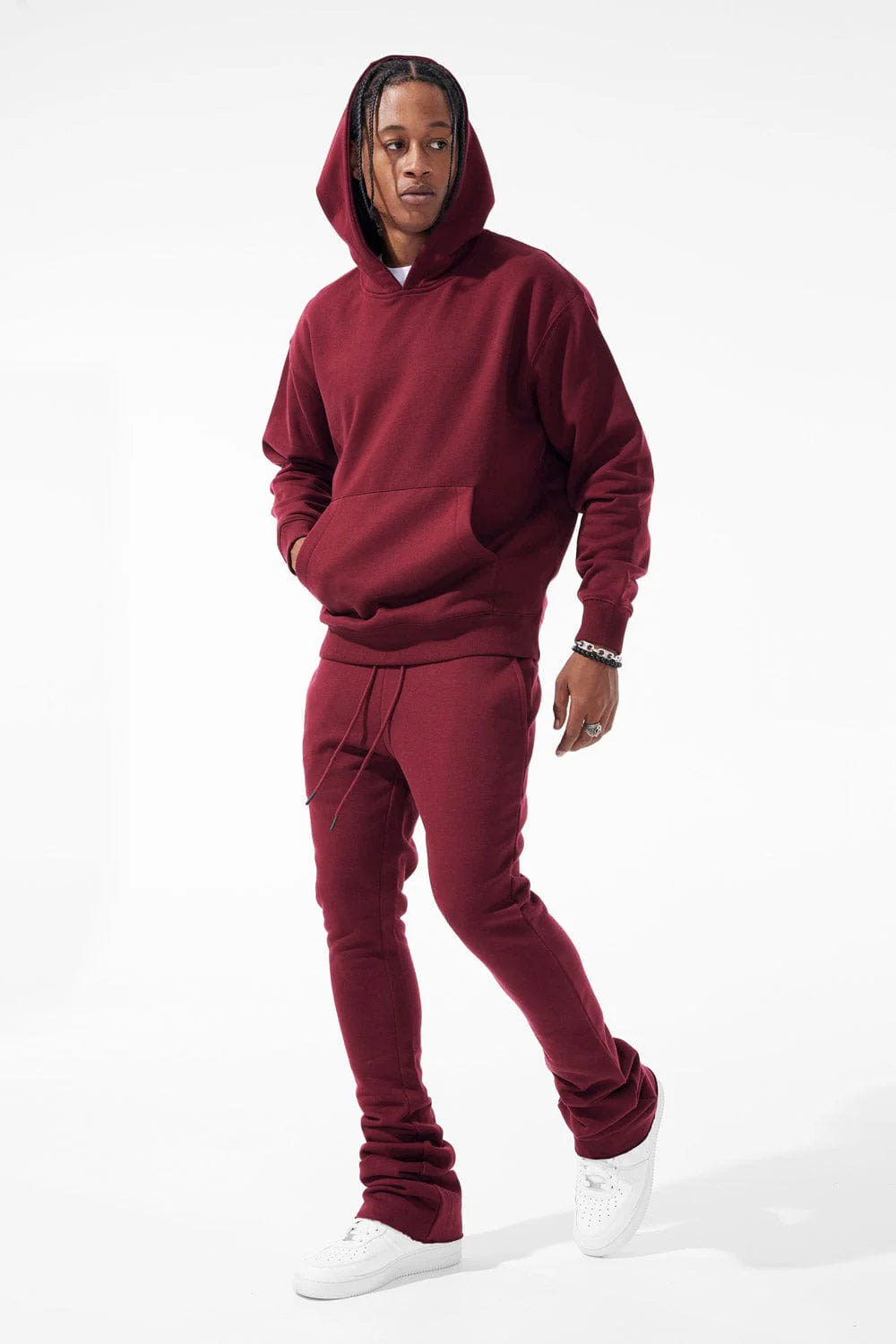 JC Uptown Stacked sweat suit Wine 8861 8860