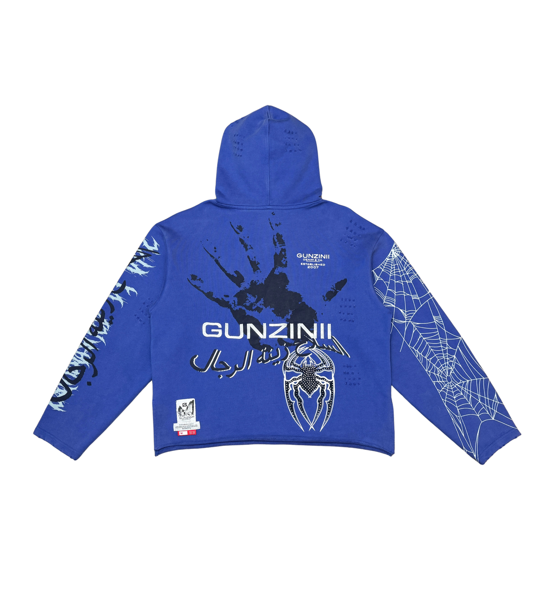 Gunzinii - Rhinestone Spider Hoodie - ROYAL - GZ586