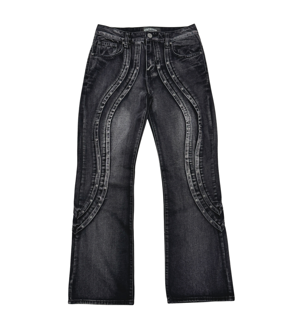 Vicious Flare Fit Studded Denim Black VC740 M