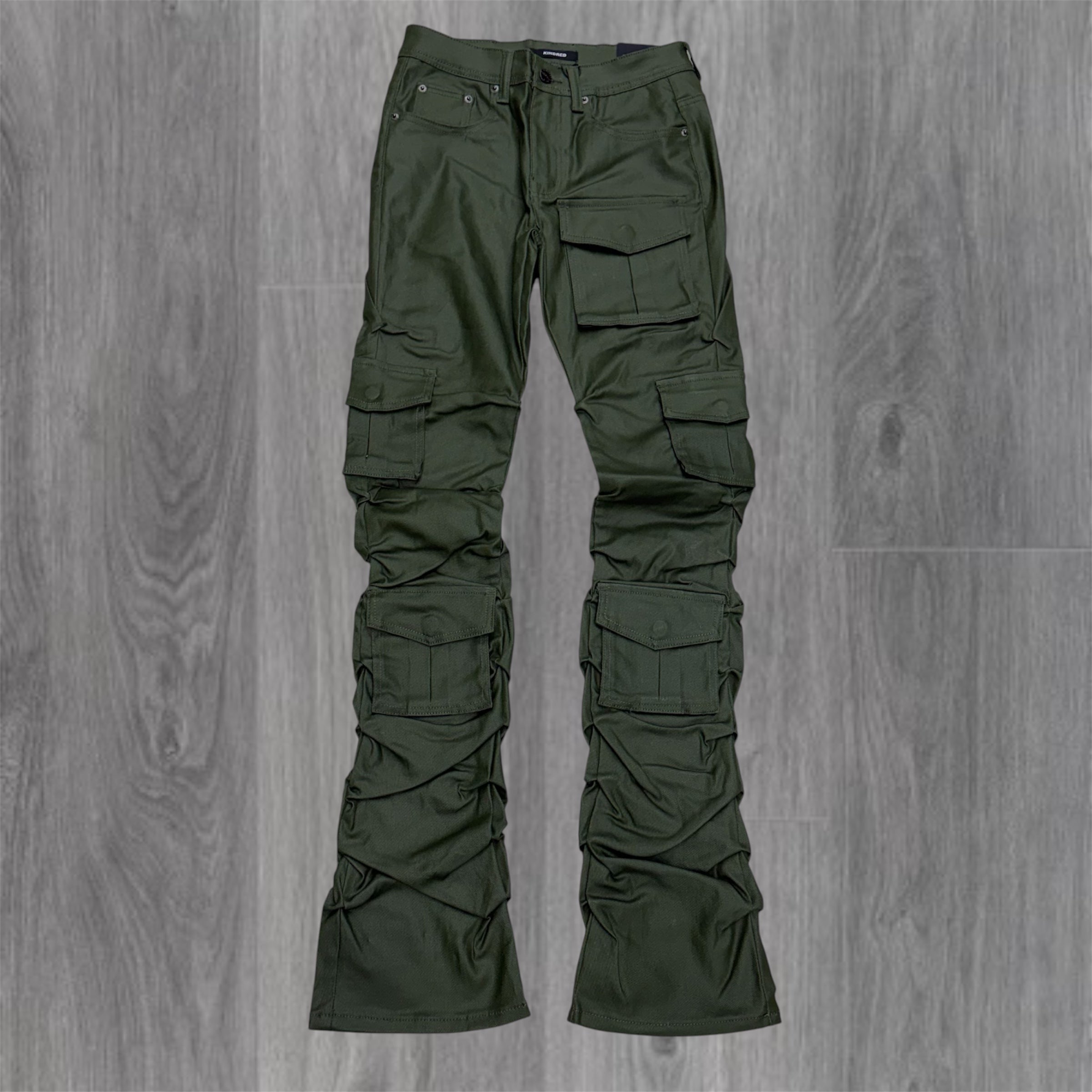 KD - Stacked Waxed Utility Denim - Coated Olive - 2056B
